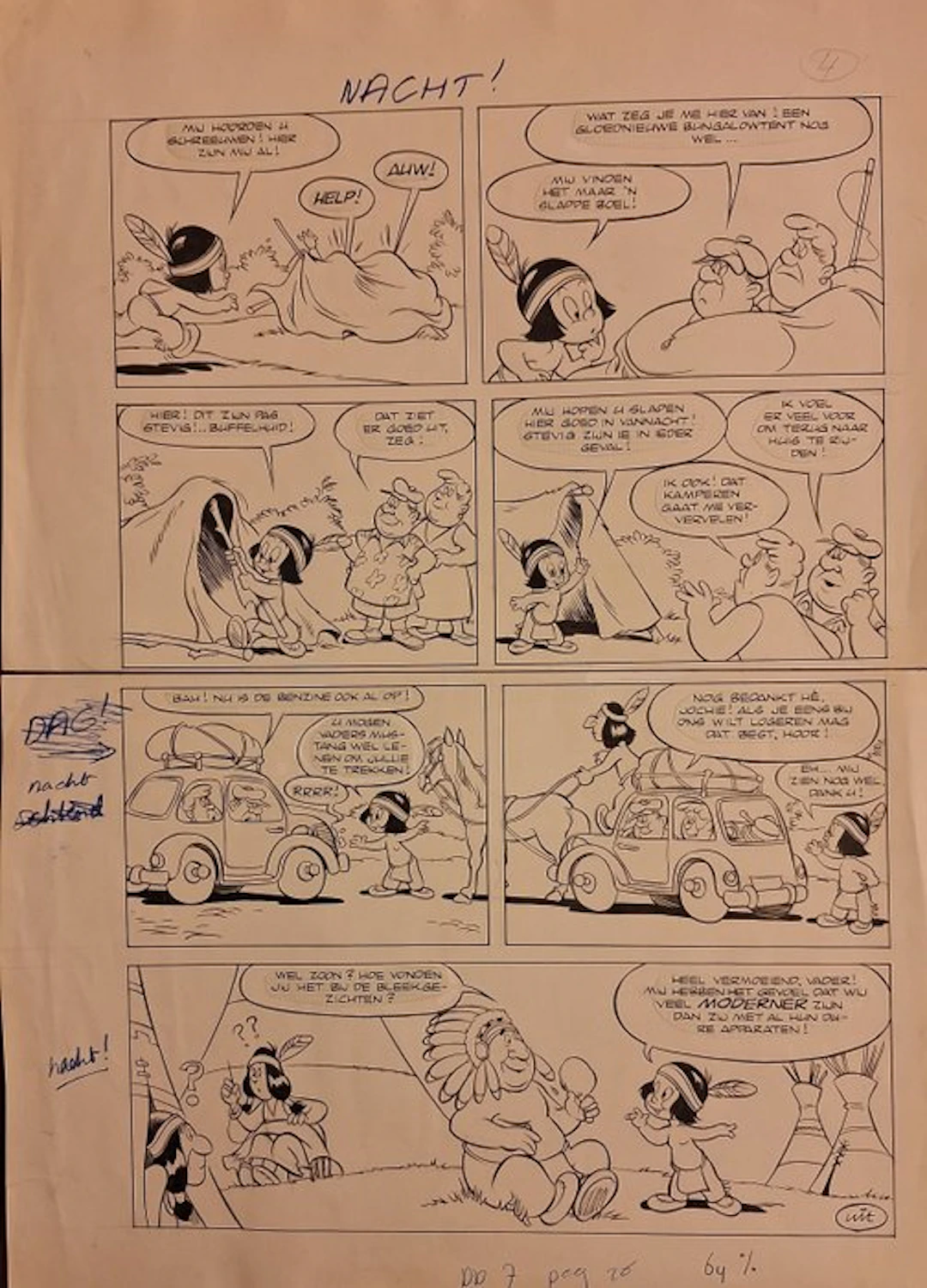 Frits Godhelp - 2 Original page - Donald Duck - Hiawatha en de toeristen - 1980