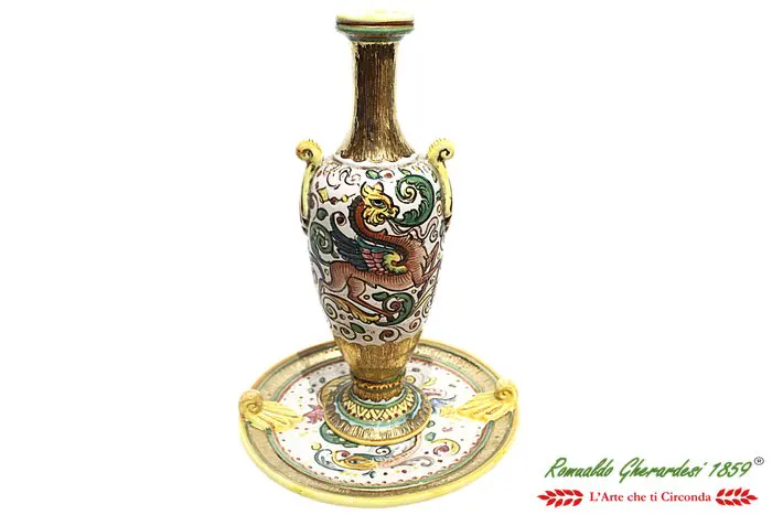 Deruta Vaso ceramica dipinta a mano ''Maiolica di Deruta...