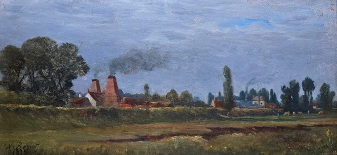 Narcisse Rabier XIXème - Saint Pryvé, les tuileries
