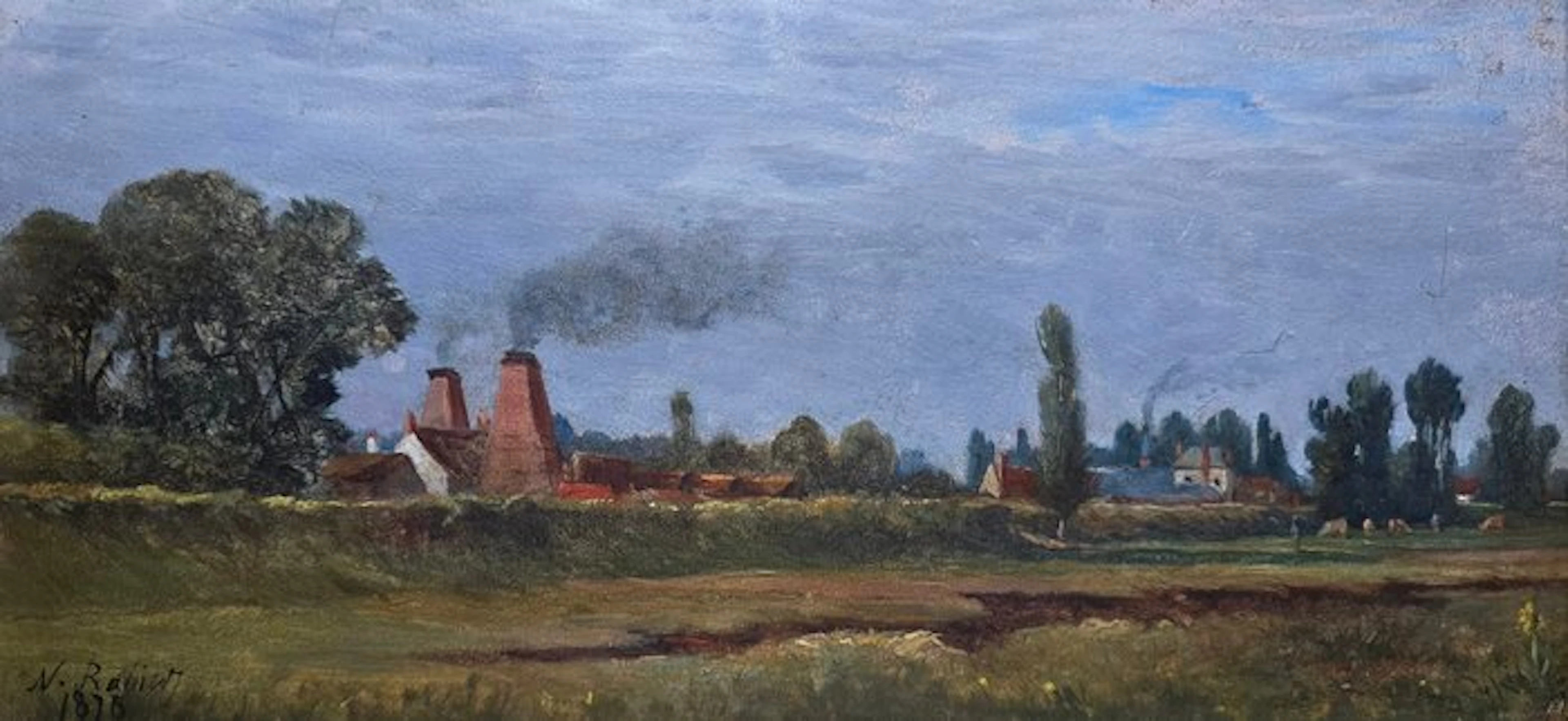 Narcisse Rabier XIXème - Saint Pryvé, les tuileries