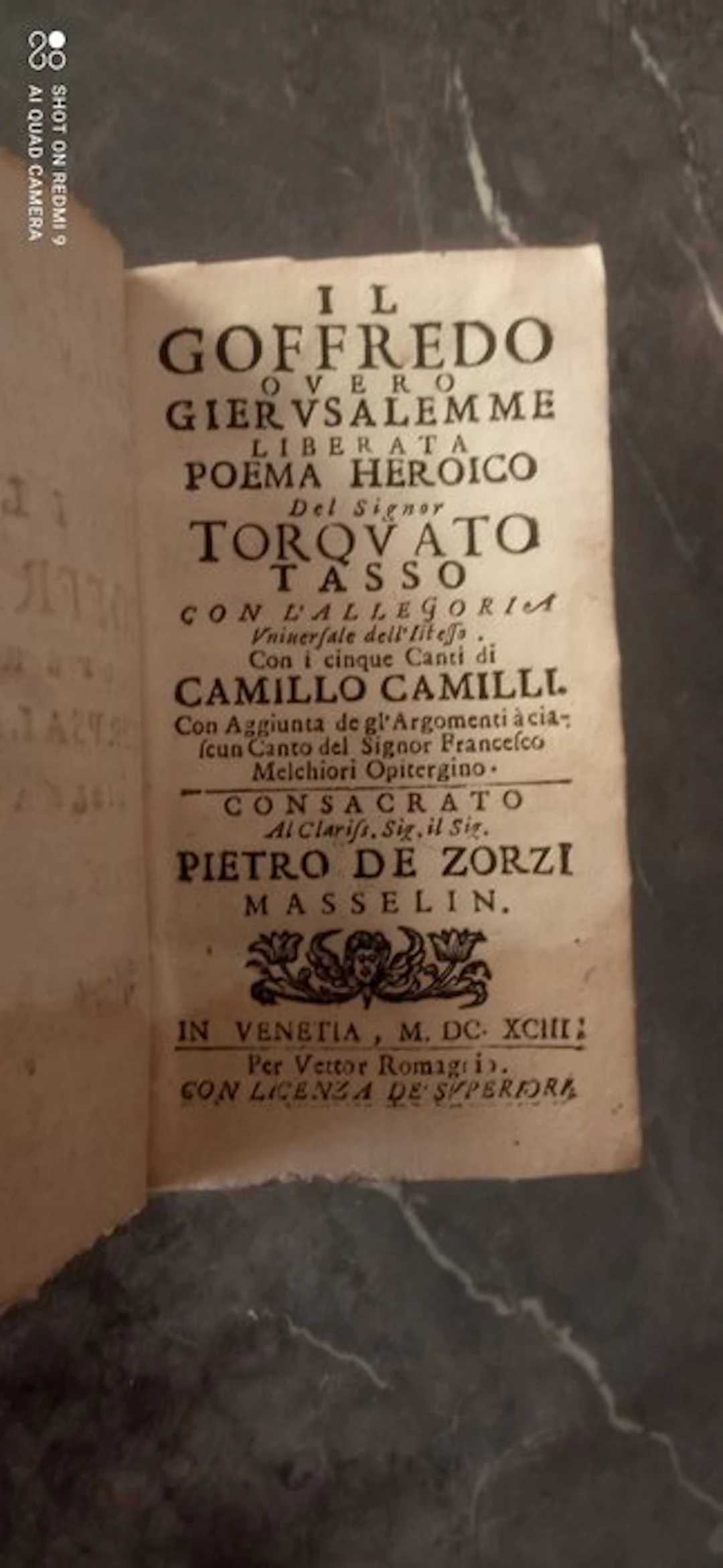 Torquato Tasso - Il Goffredo ouero Gierusalemme Liberata - 1693