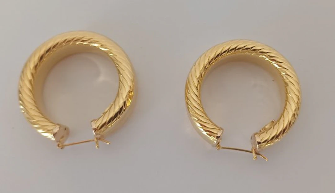 Hoop earrings - 18 kt. Yellow gold - Brand Anfora - Arezzo 601