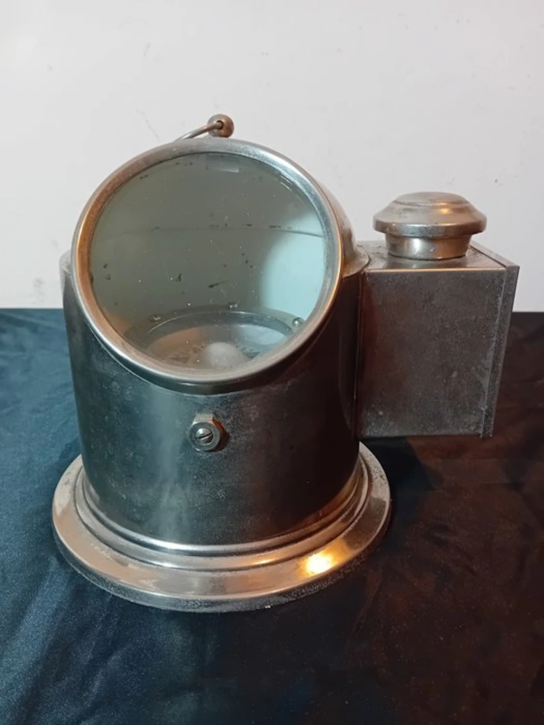 Maritime object - Unkown - Chromed Brass glass- Decoratieve boat compass