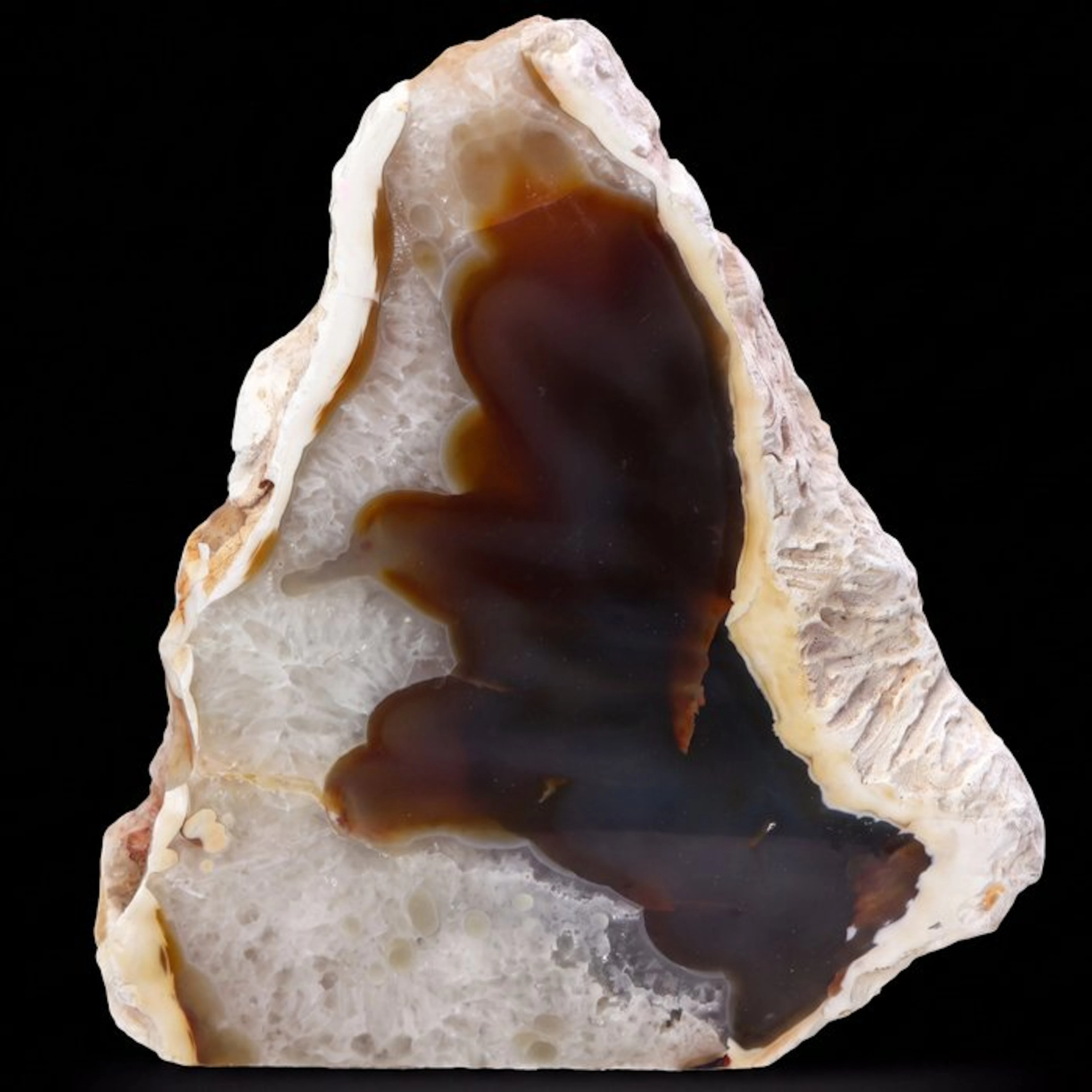 XL Flame Agate - 23x20x7 cm - Geode- 3.1 kg