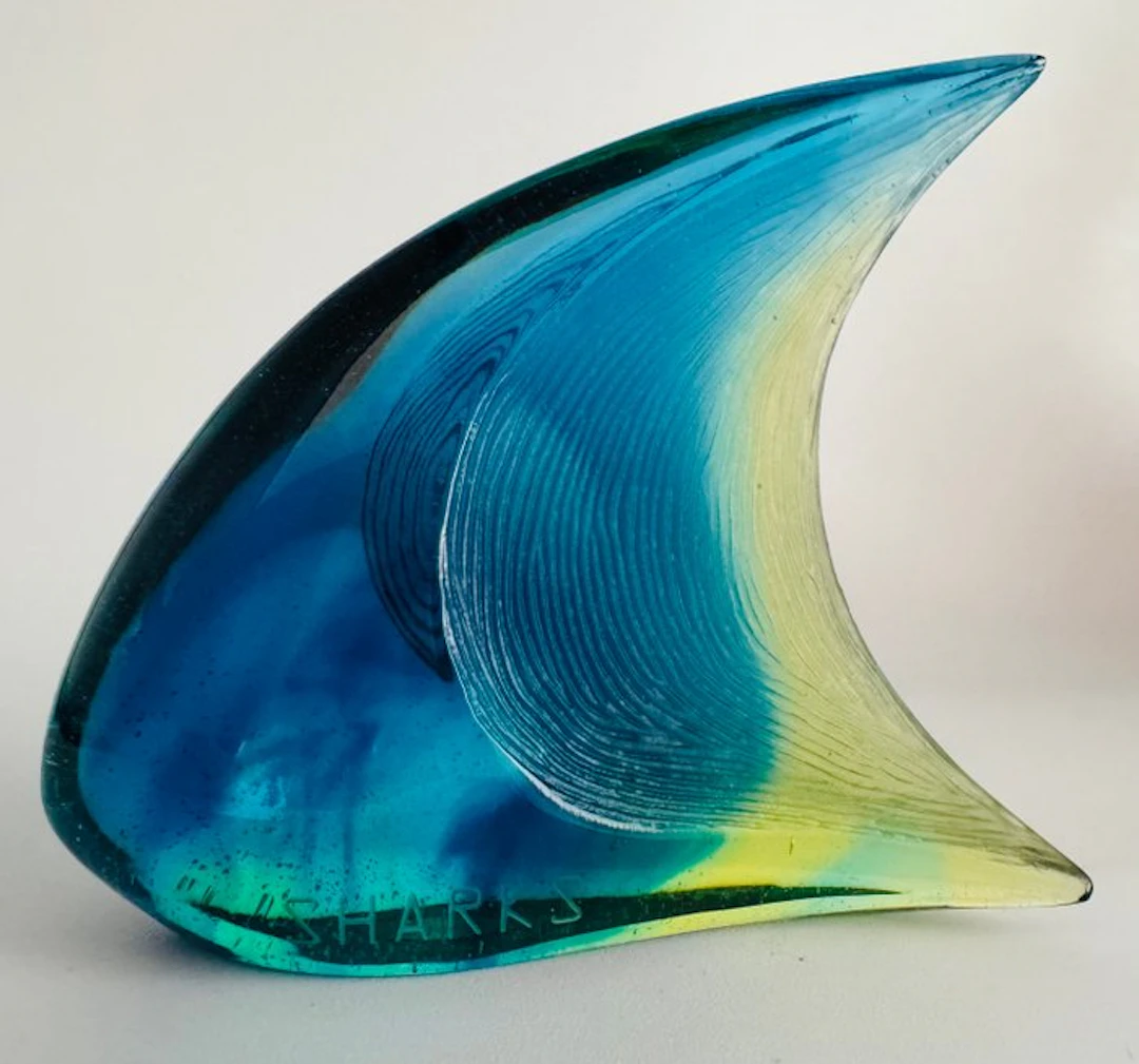 Daum - Figurine - Poisson Bleu Jaune - Crystal