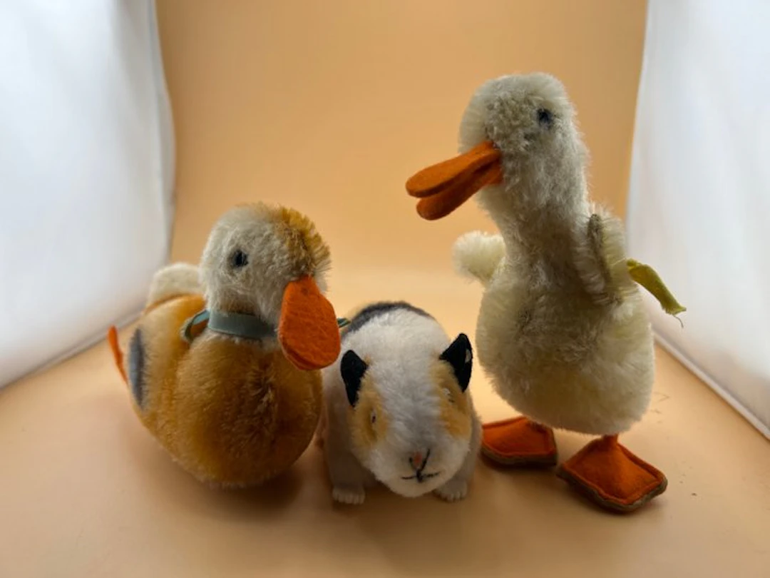 Steiff - Plush toy Zwei Enten und 1 Hamster von Steiff - 1950-1960