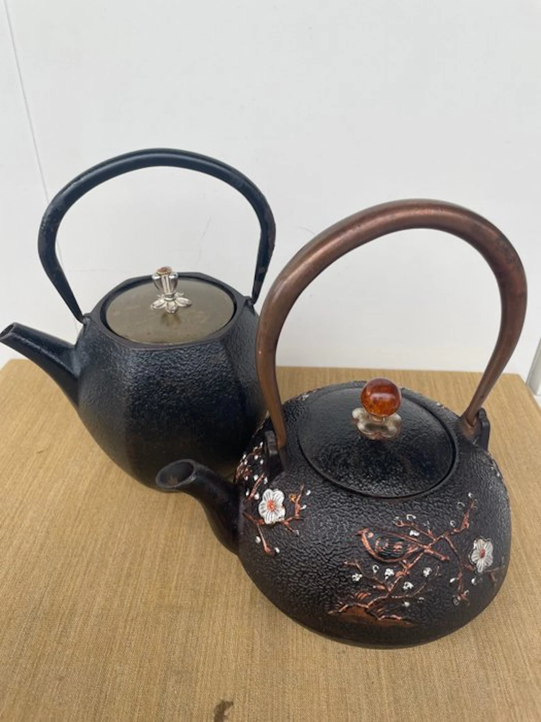 Teapot (2) - Iron, hammered cast iron