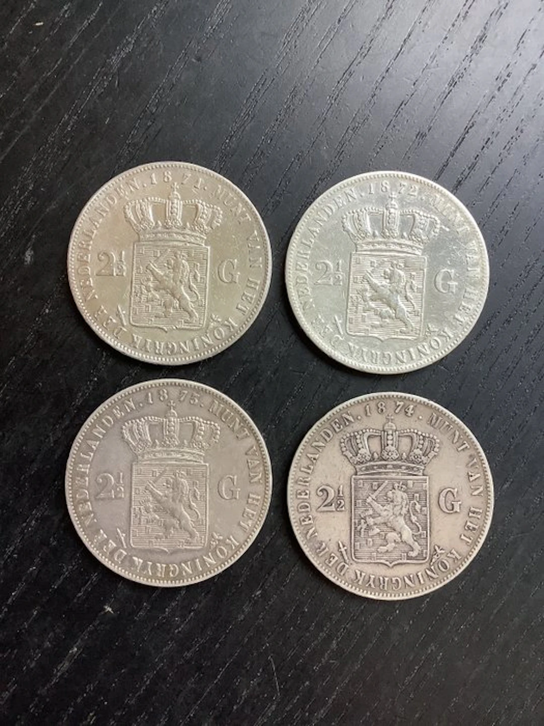 Netherlands. Willem III. 2 1/2 Gulden 1871-1874 (No reserve price)