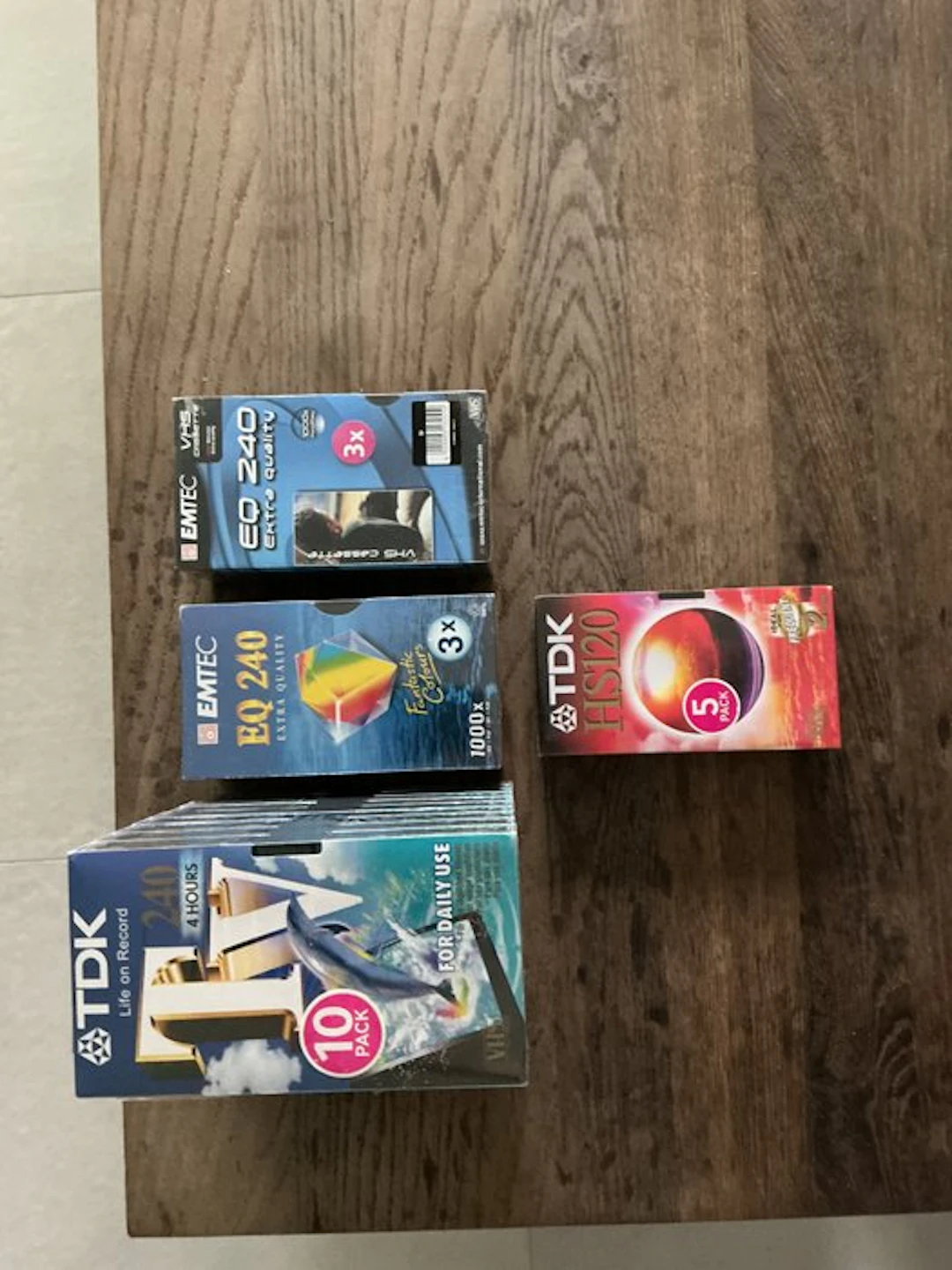 TDK & EMTEC NOS Sealed VHS Cassettes - Set of 17 (240 min...
