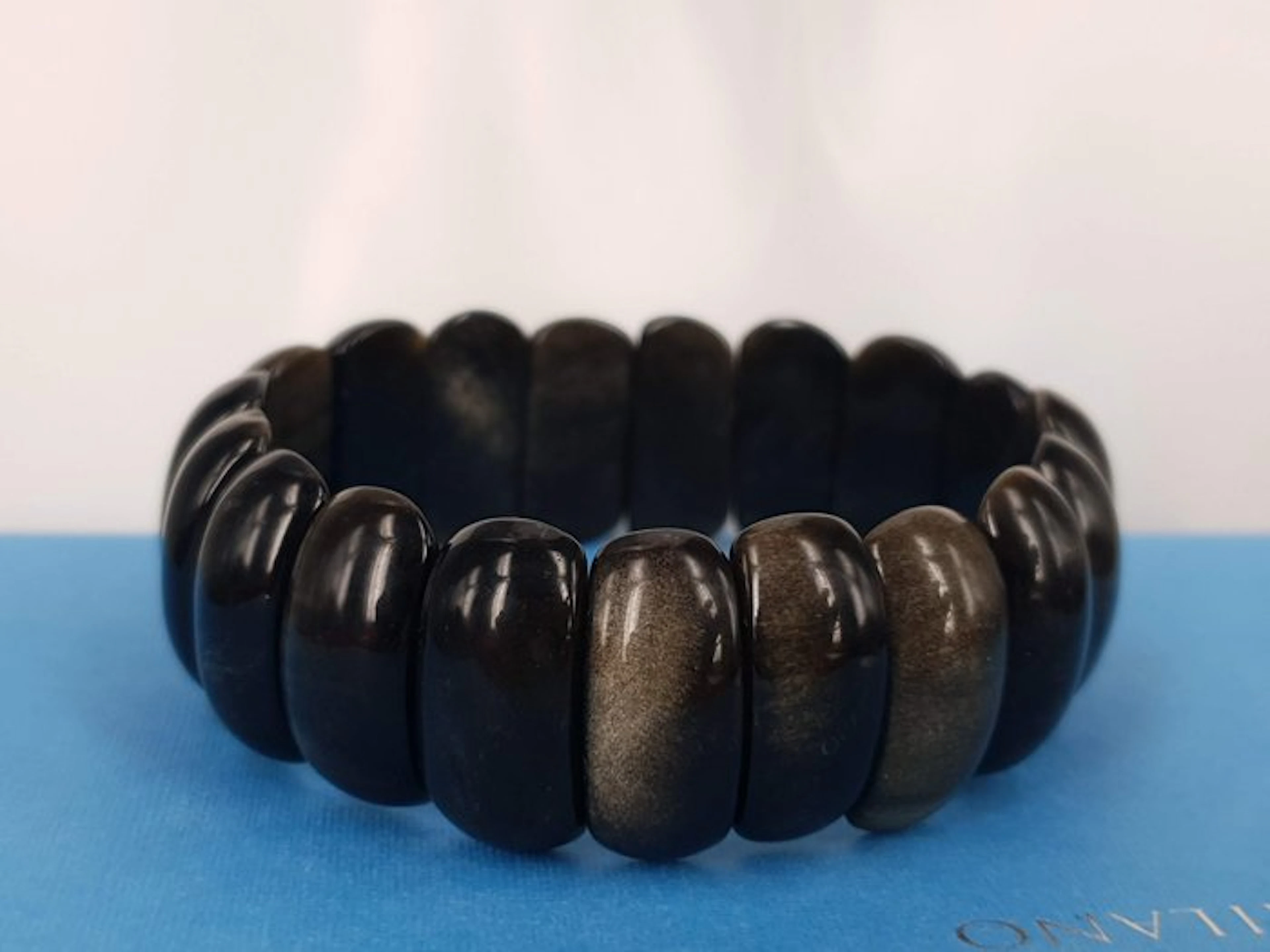 Natural Gold Sheen Obsidian Bracelets Length 16,5 cm - 17...