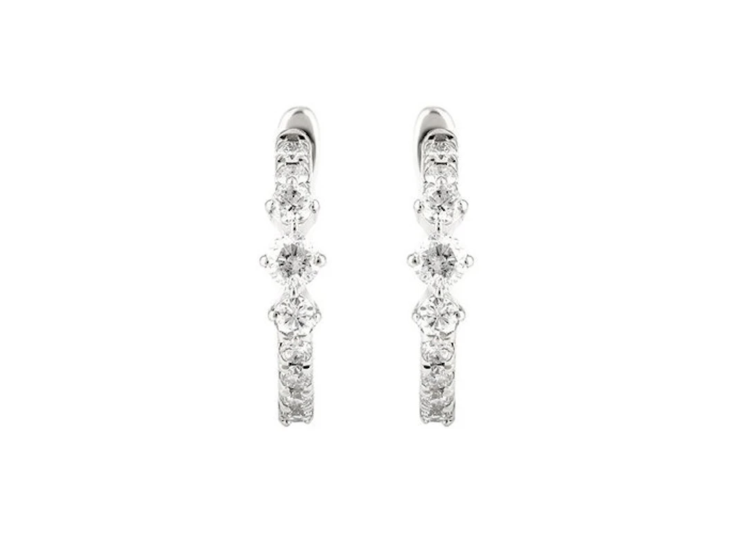Earrings - 14 kt. White gold - 0.32ct. tw. Diamond (Natural)