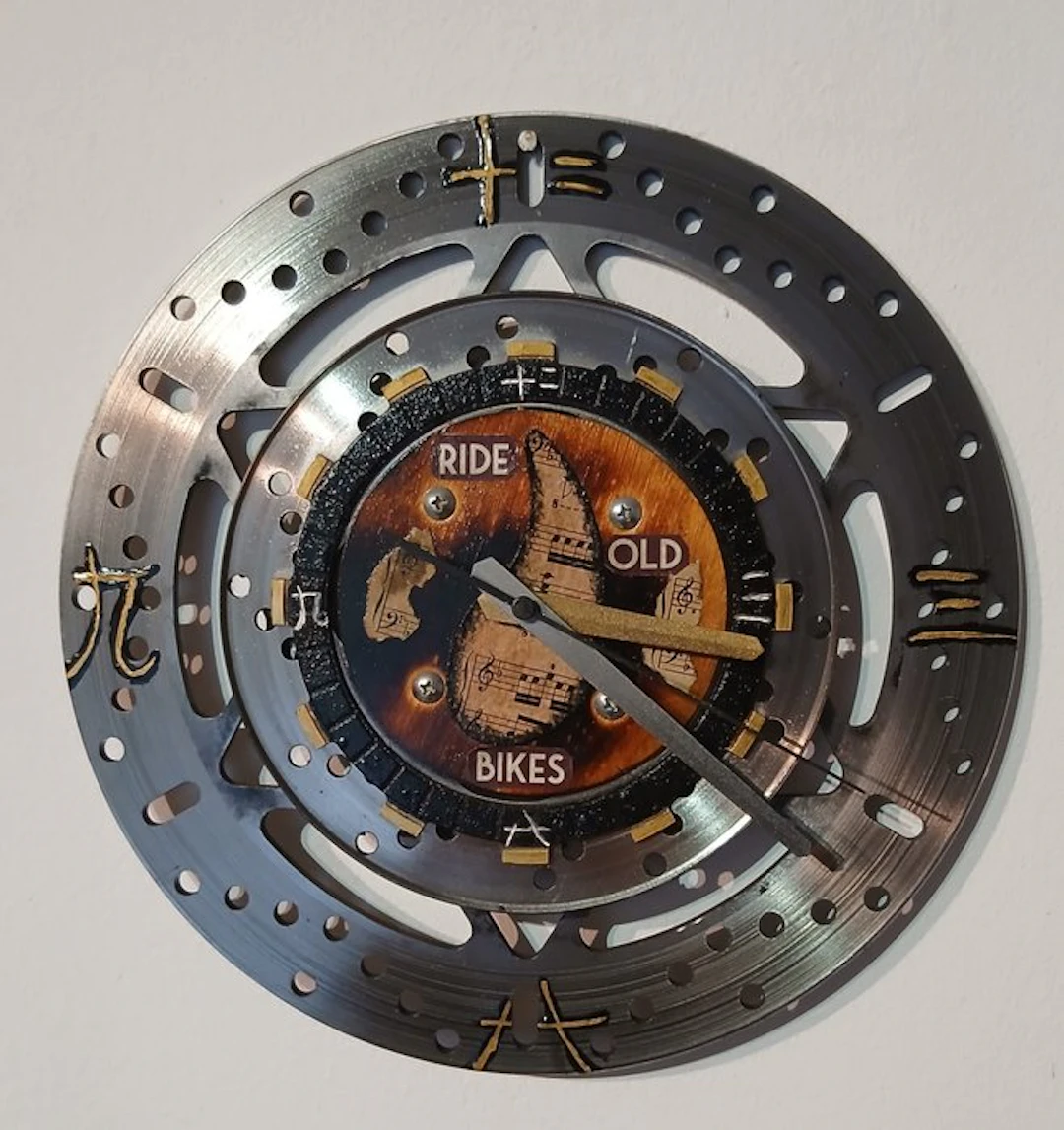 wall clock - Steel, Wood - 2026 - ride old bikes