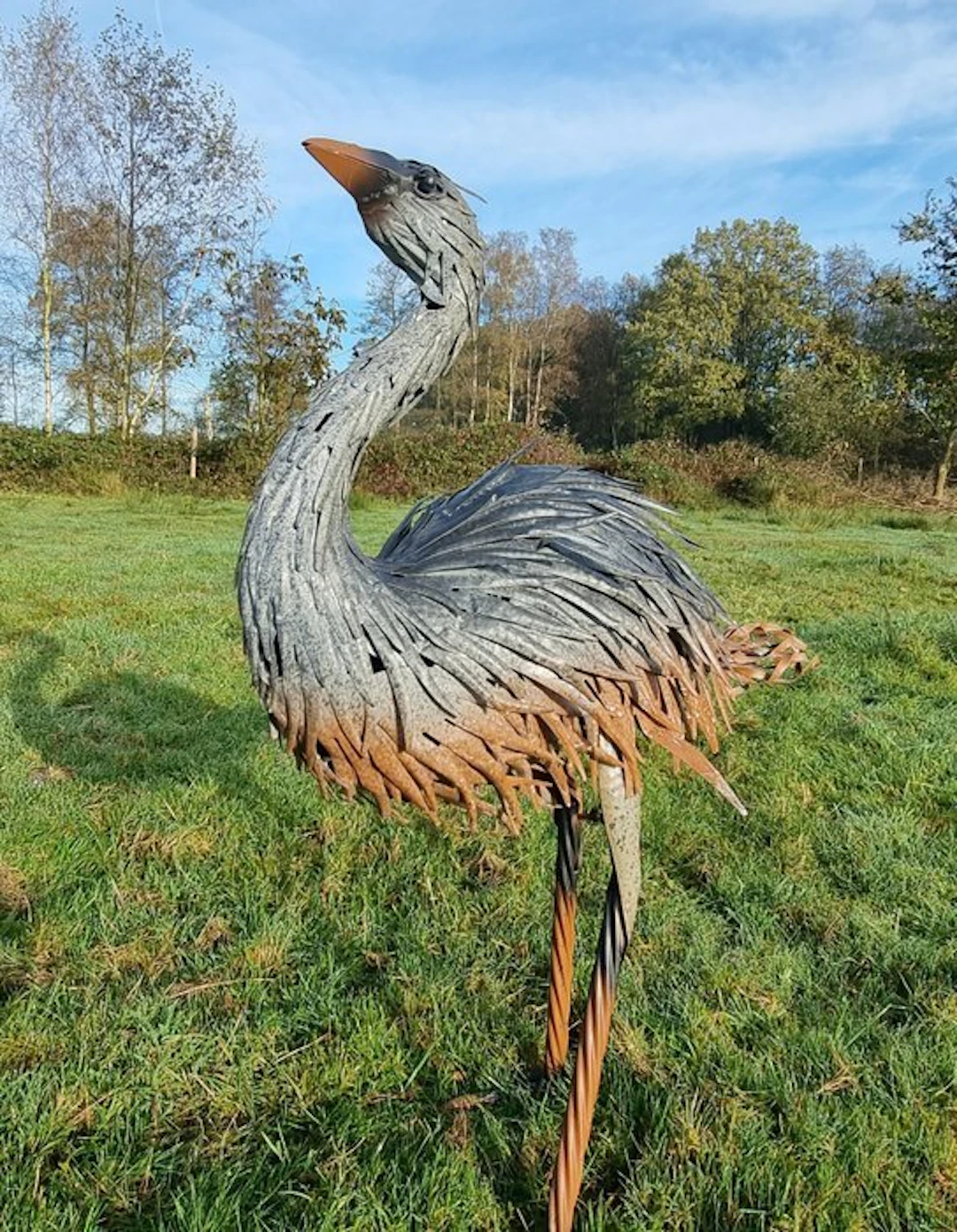 Figure - Figuur - Levensechte struisvogel - IJzer, Metaal - Iron, Metal