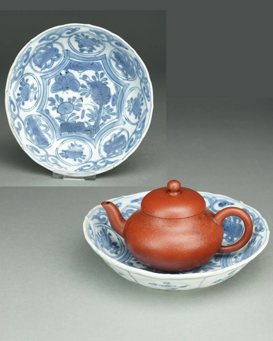 Kraak-ware dish - Porcelain - *Butterfly* - China - Wanli (1573-1619)