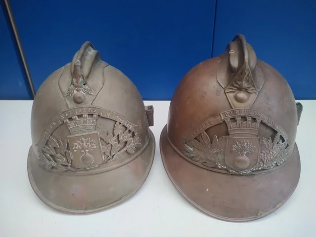 France - Military helmet - Firefighter helmets "Mosnes" & "Buno Bonneveau"