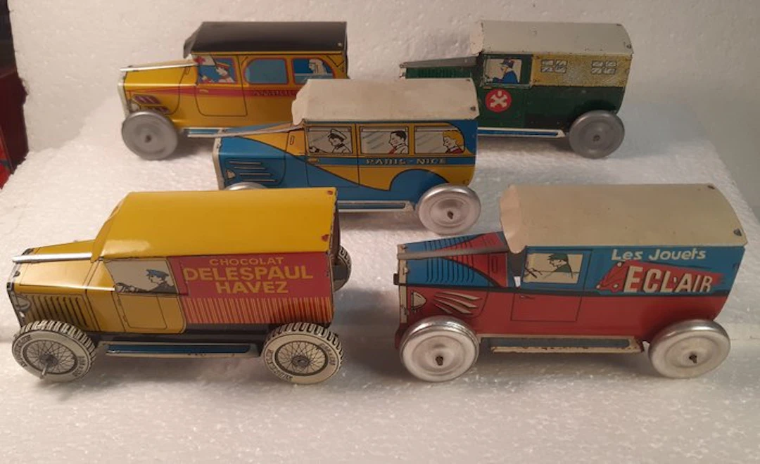 Charles Rossignol - Tin toy car - 5 auto di latta CR Rossignol - France