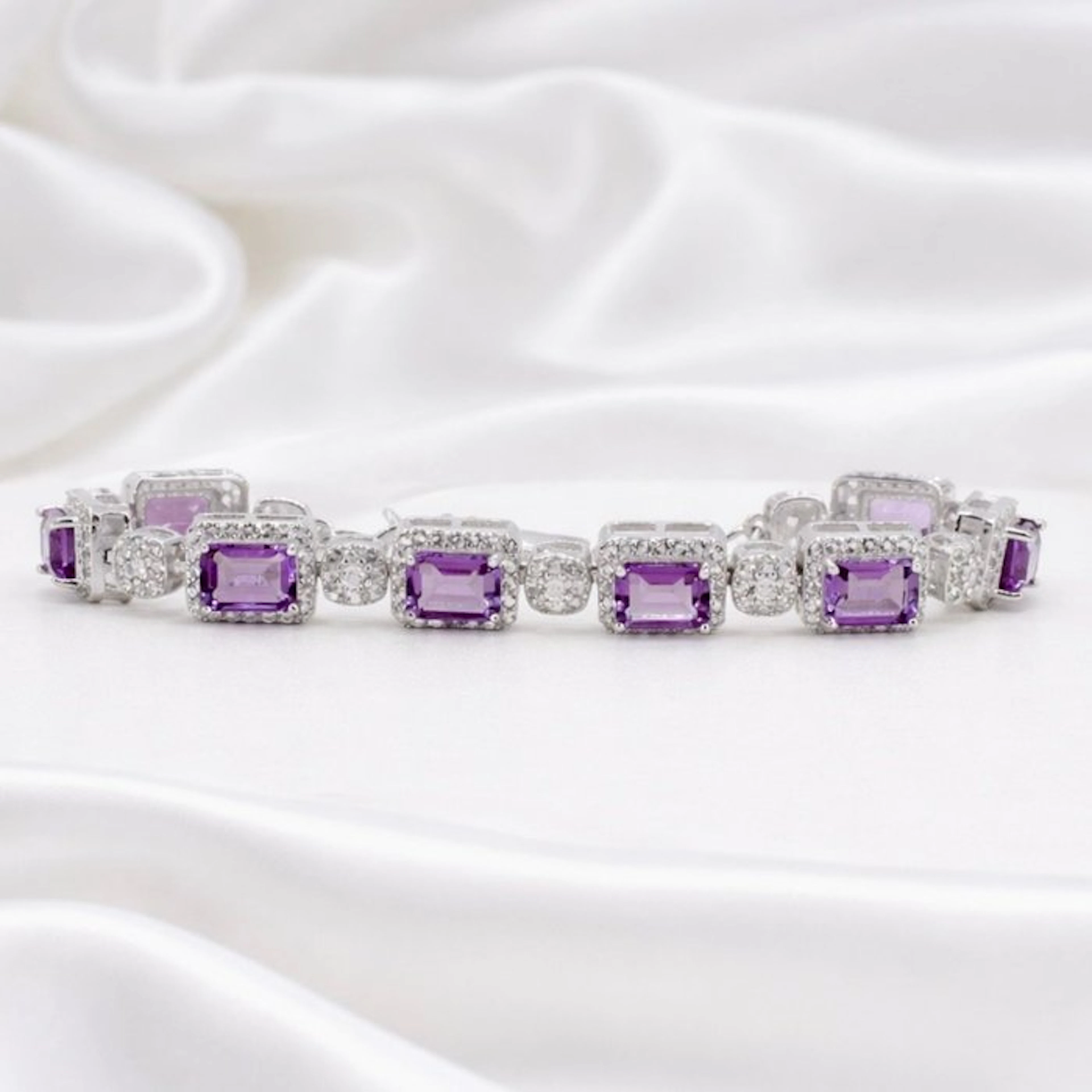 No reserve price - Bracelet Gold-plated Amethyst - Topaz - 18kt Gold Plated