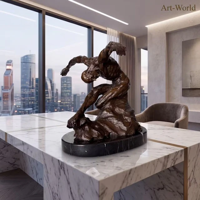 Statue, Sculptuur van een naakte mannelijke danser 35.5...