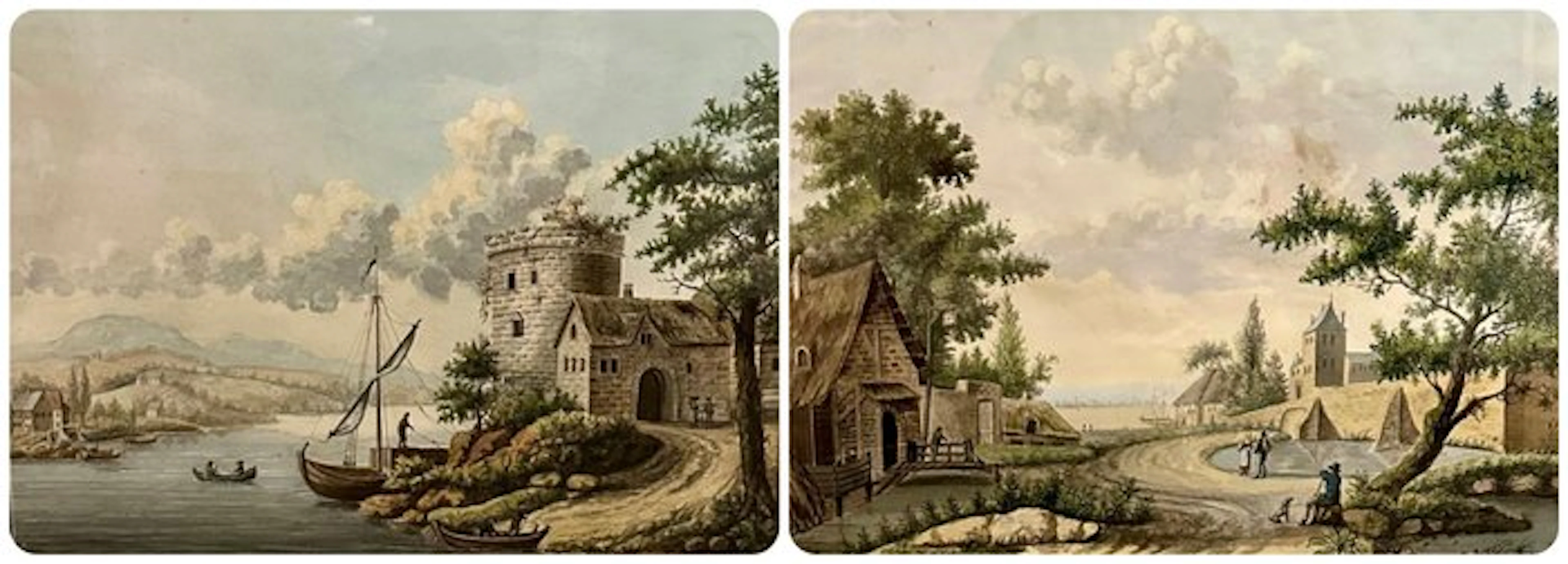 Hollandse School (XVIII-XIX) - Zomer- en rivierlandschap met figuren (XL)