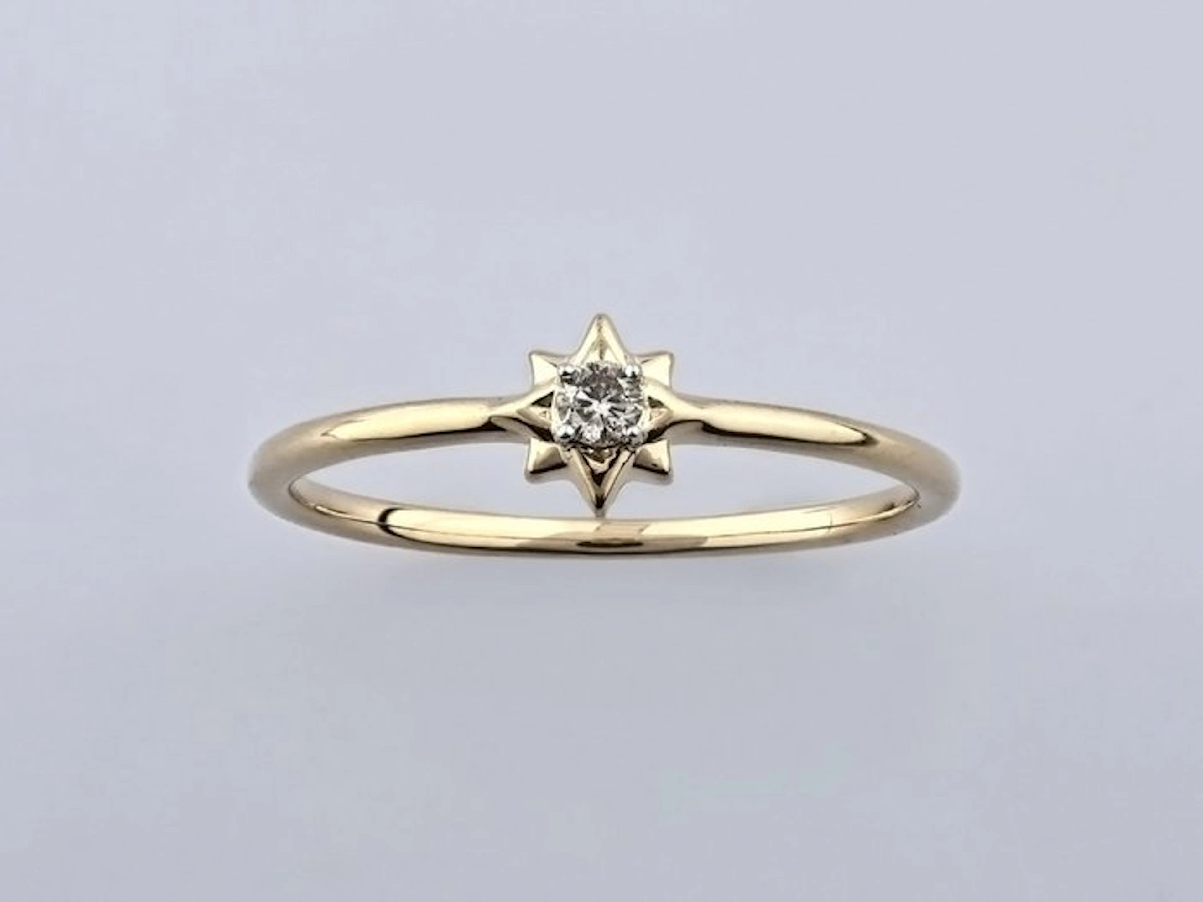 No reserve price - Ring - 14 kt. Yellow gold - 0.05ct. tw. Diamond (Natural)