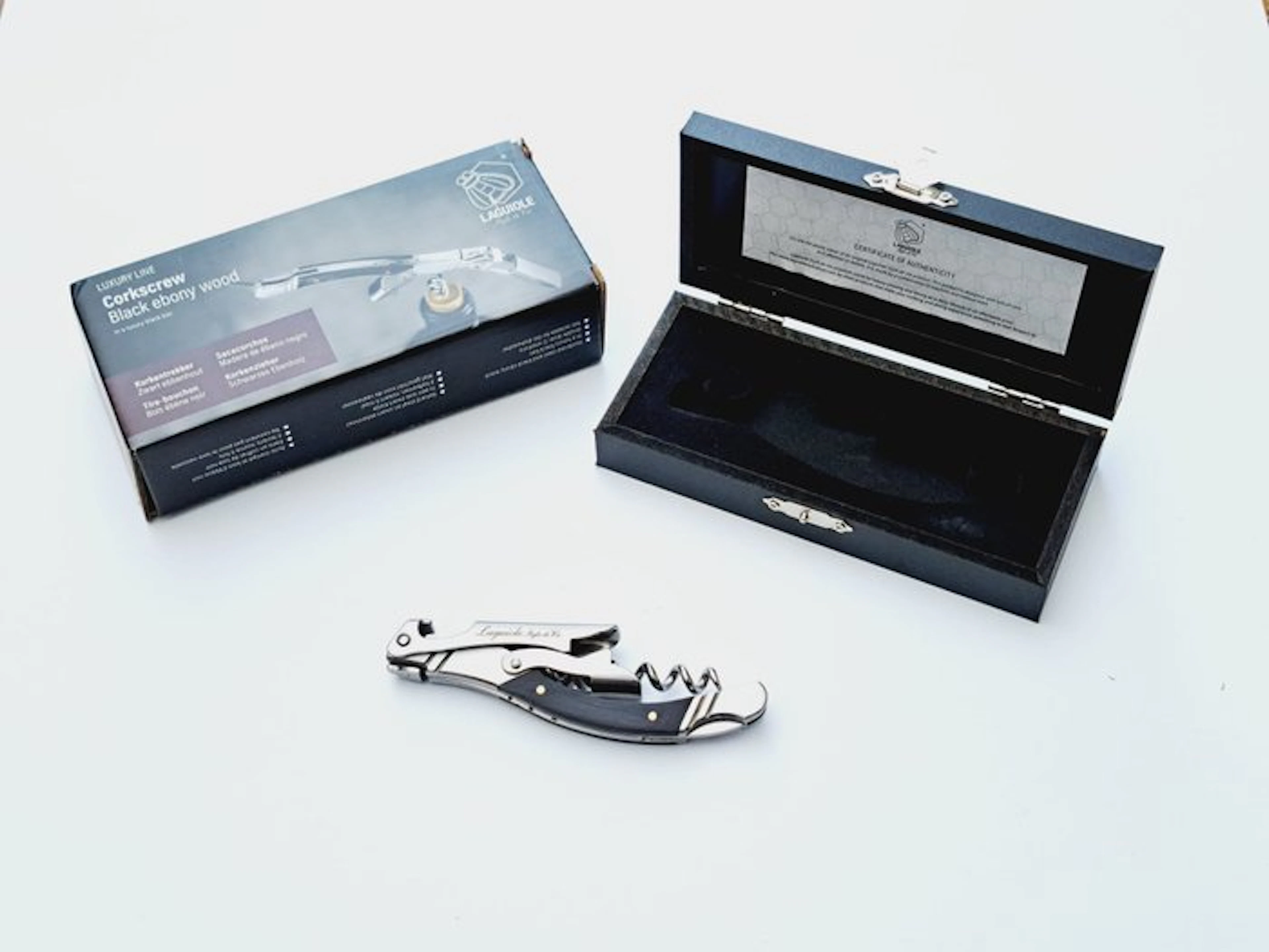 Laguiole - Corkscrew - Black Ebony Wood - style de - Corkscrew - Stainless
