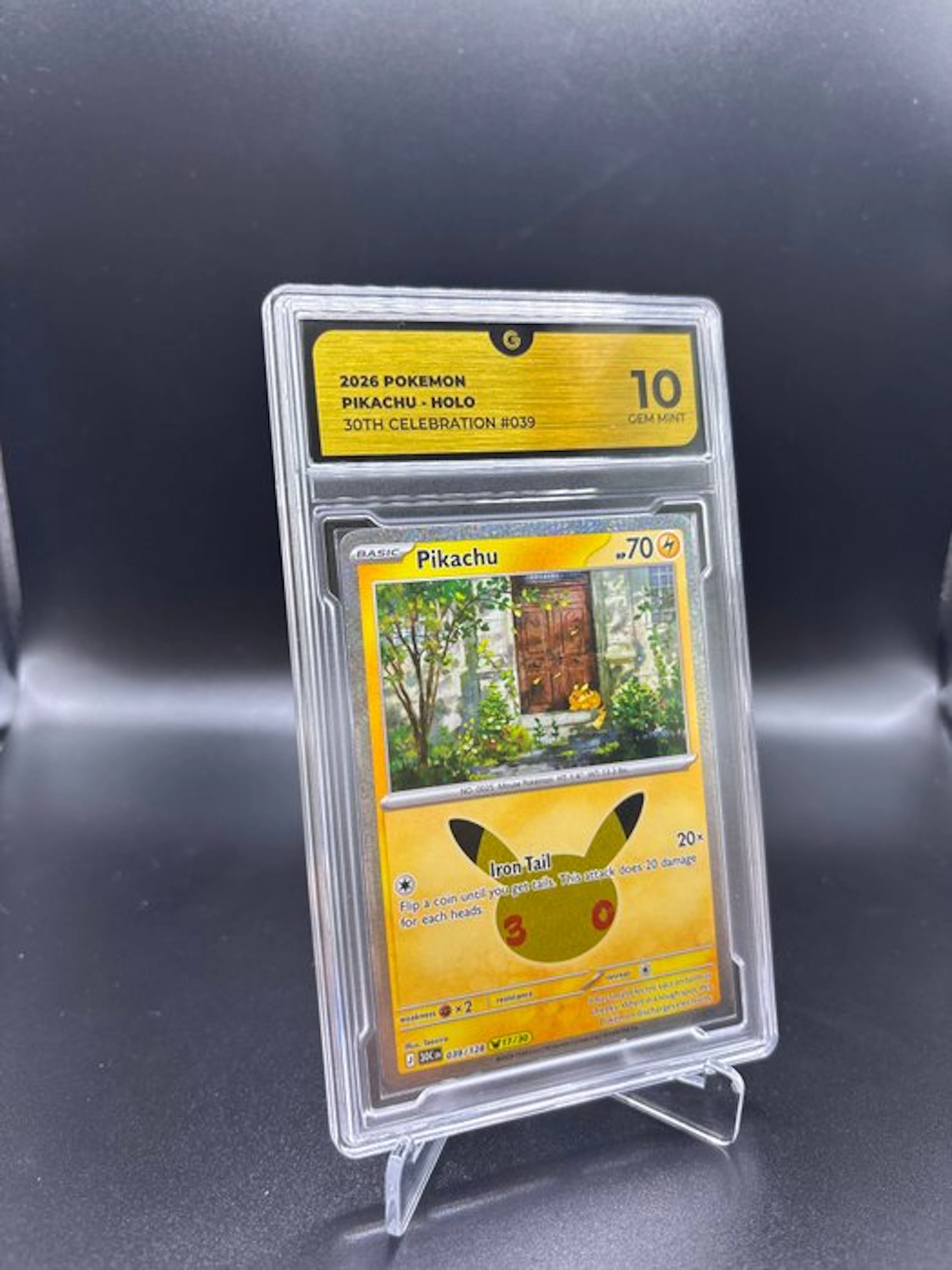 Pokémon - 1 Graded card - Pikachu 039 30TH Anniversary Foil - GG 10