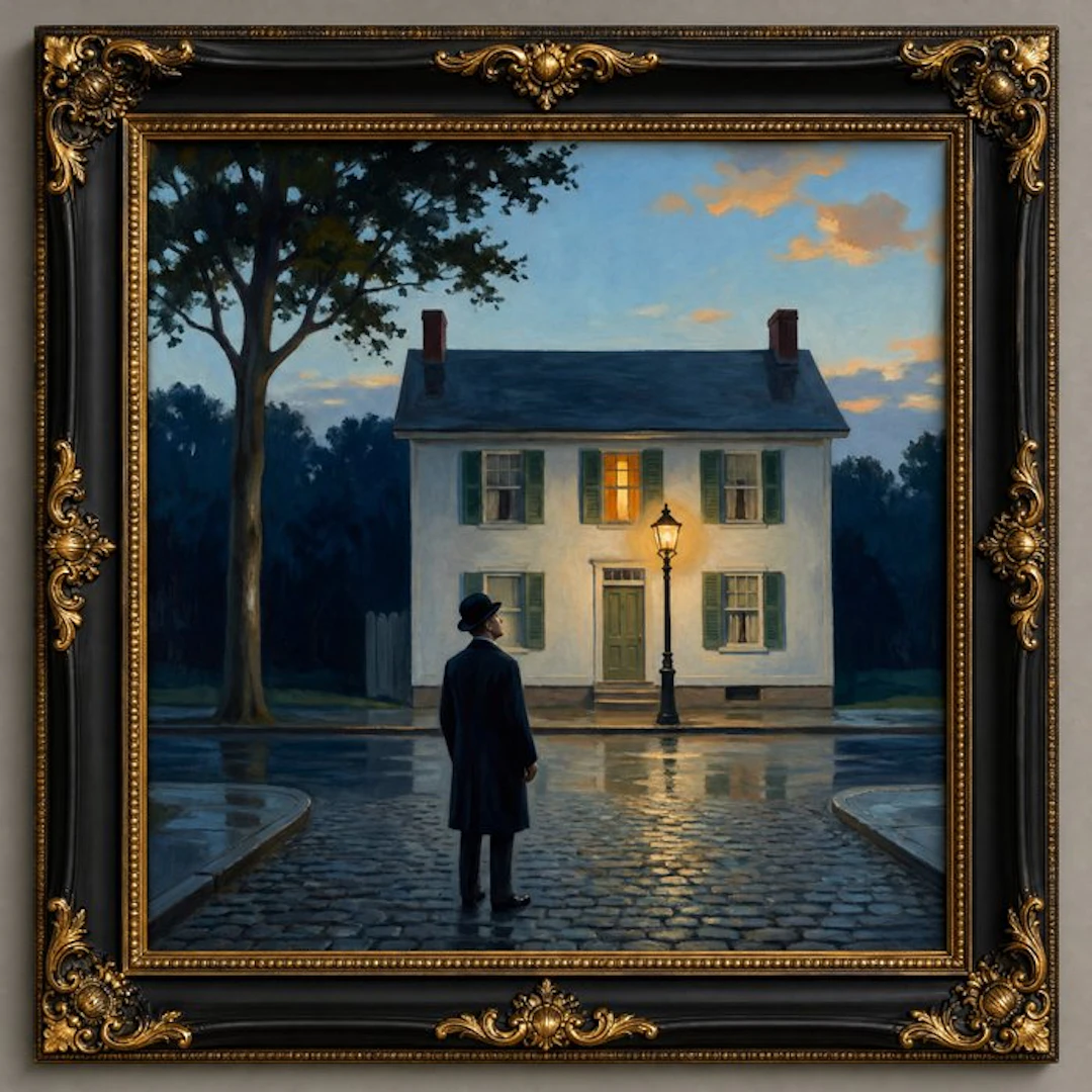 Le Yack - The Return — Bowler Hat at the Lit Window - Hand-signed