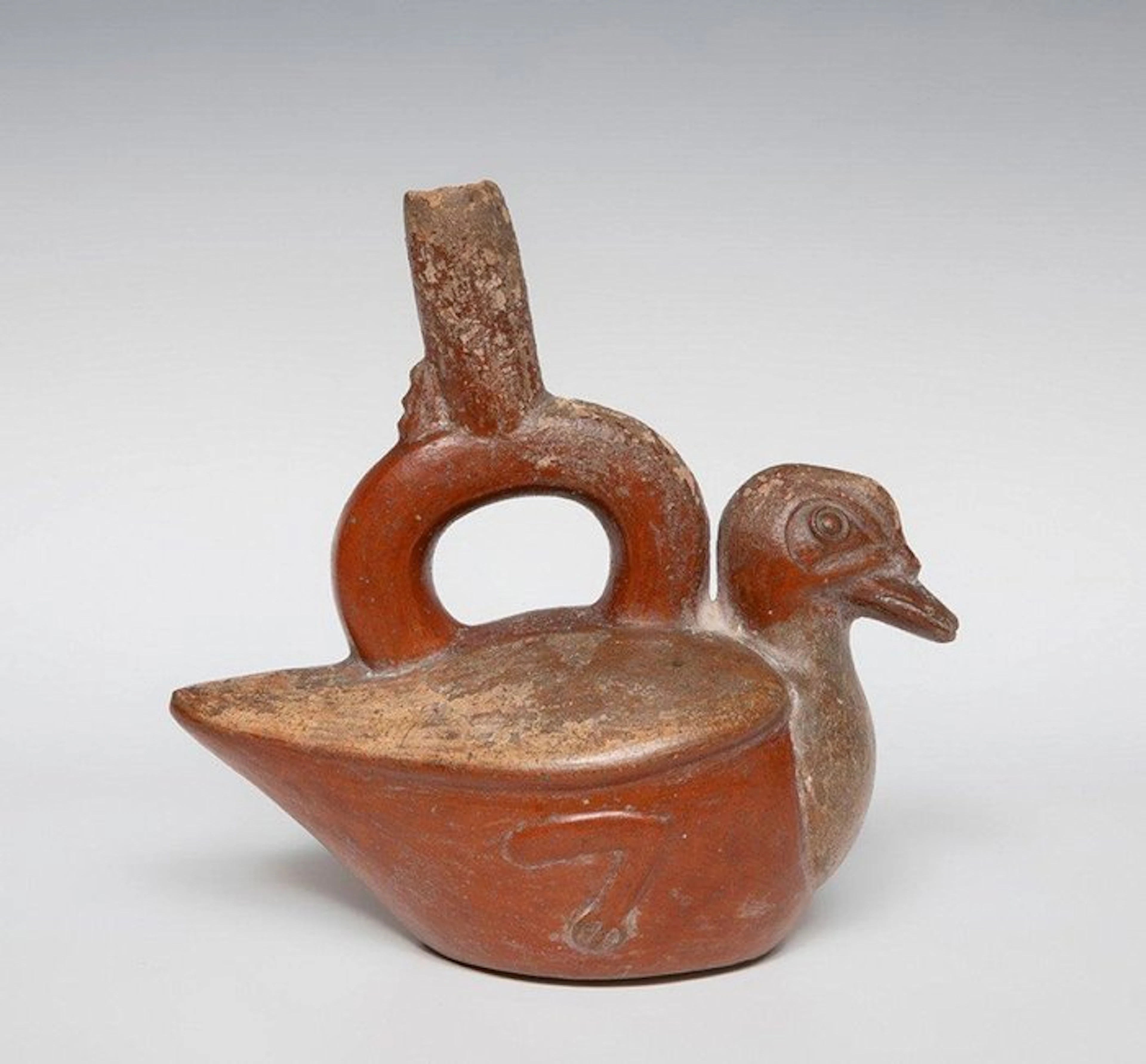 Pre-Columbian - Moche Ceramic Duck Stirrup Vessel With Spanish Export License