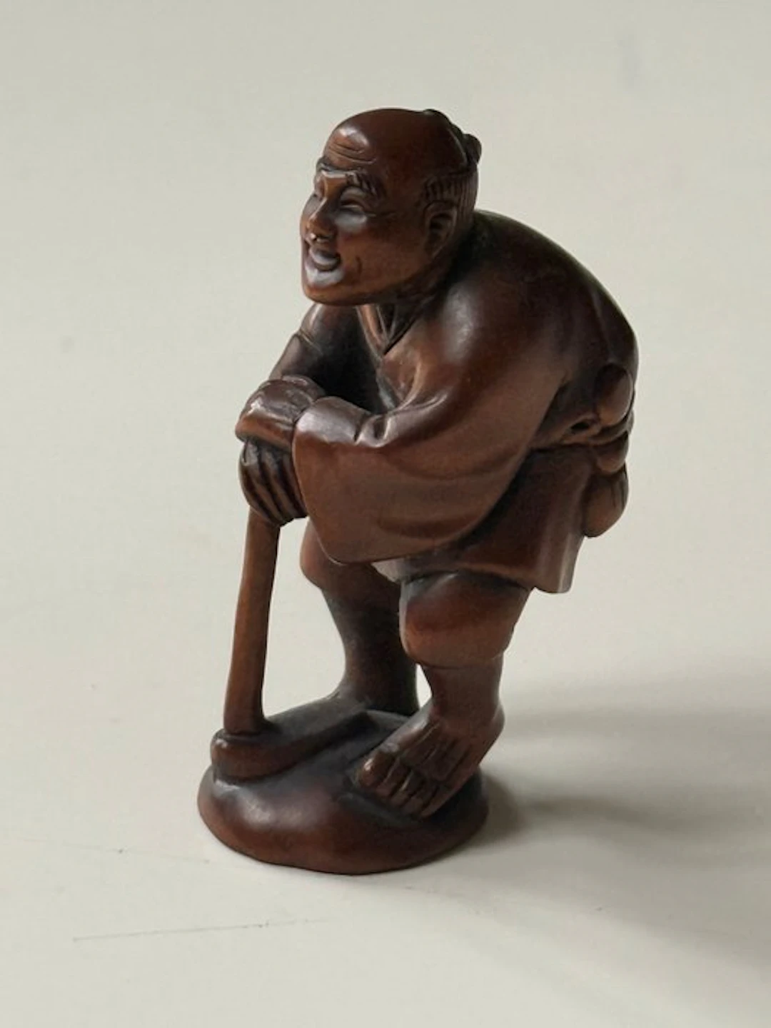 Wood netsuke, Kindai period. - Wood - Japan - Chulalongkorn: Rama V (1868-1910)