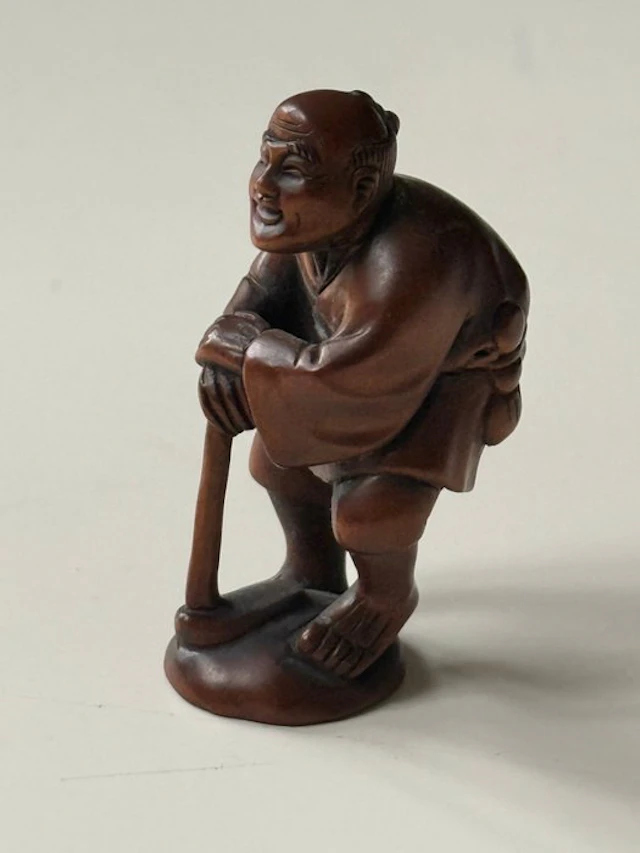 Wood netsuke, Kindai period. - Wood - Japan - Chulalongkorn: Rama V (1868-1910)
