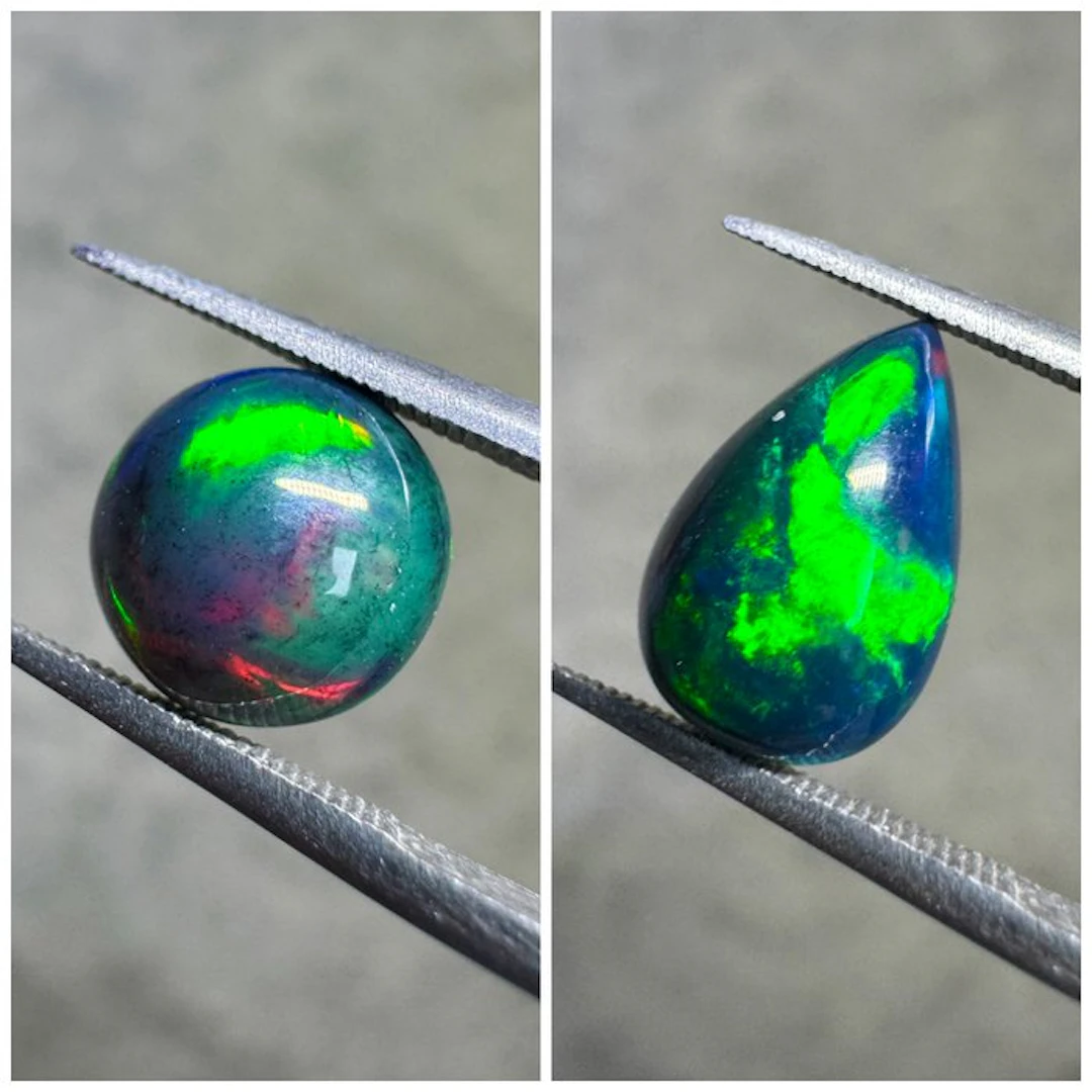 Lot of 2 natural Ethiopian black opals