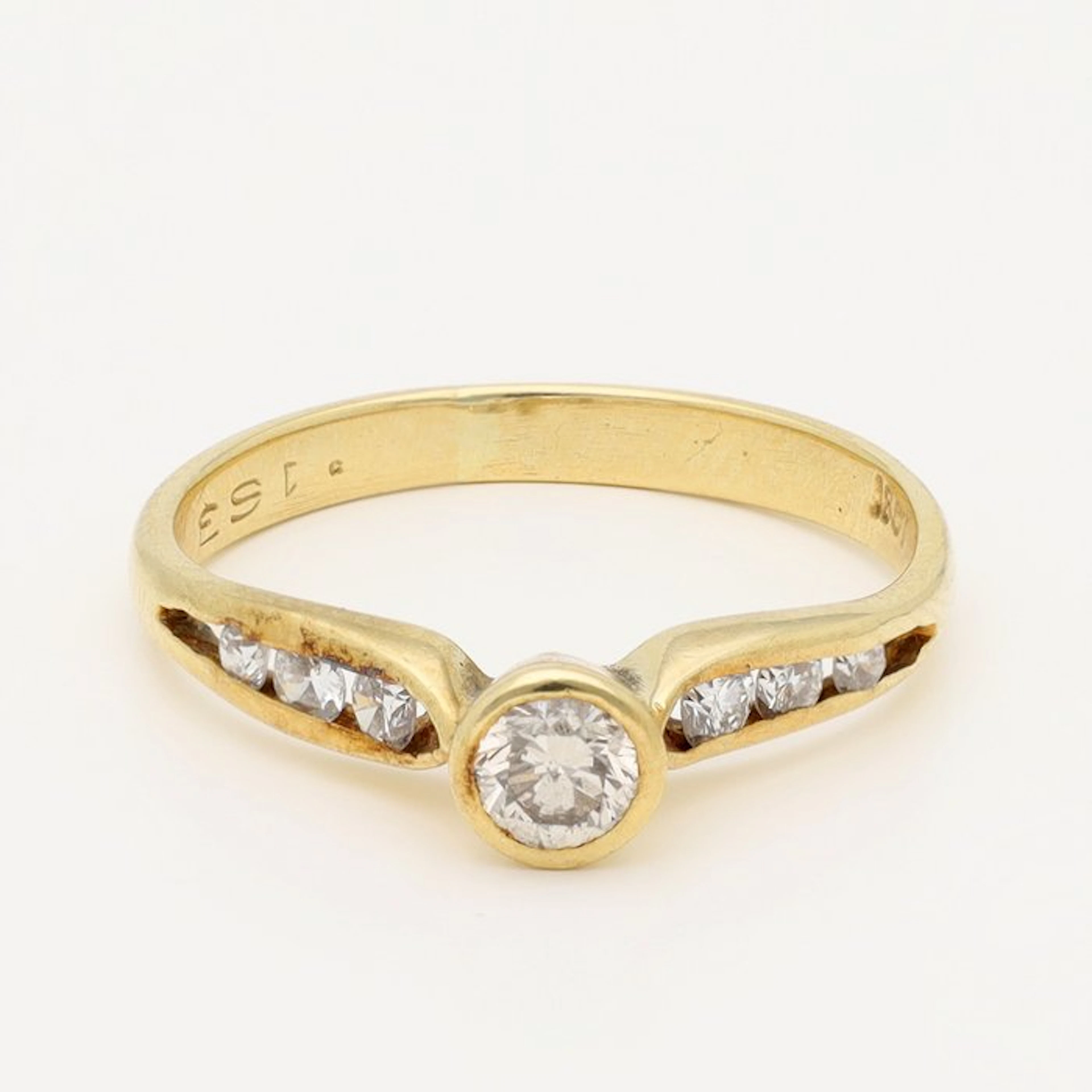 Ring - 18 kt. Yellow gold - Diamond
