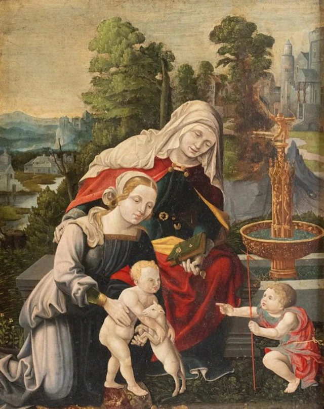 Scuola fiamminga (fine XVI) - Madonna col Bambino