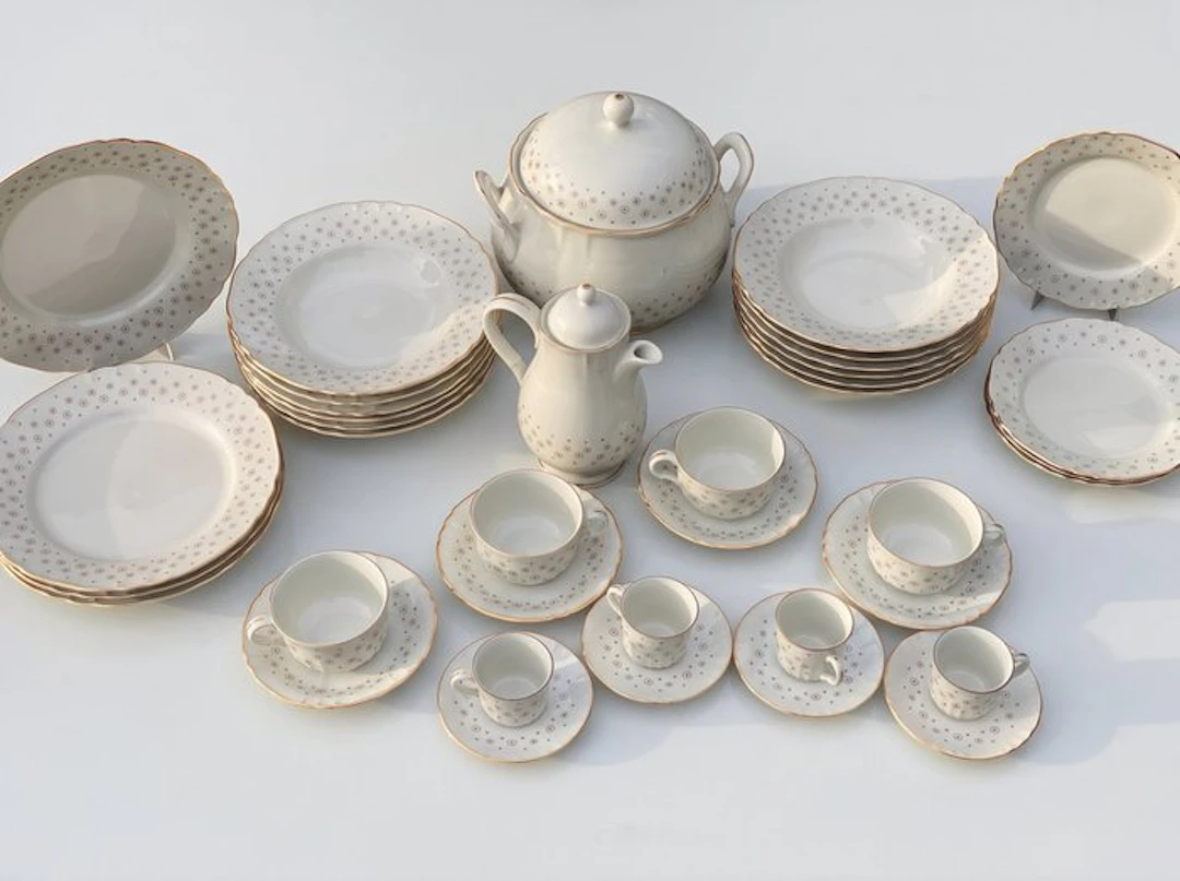 Richard Ginori - RG - Table service (38) - 18kt gold - Greca - gold