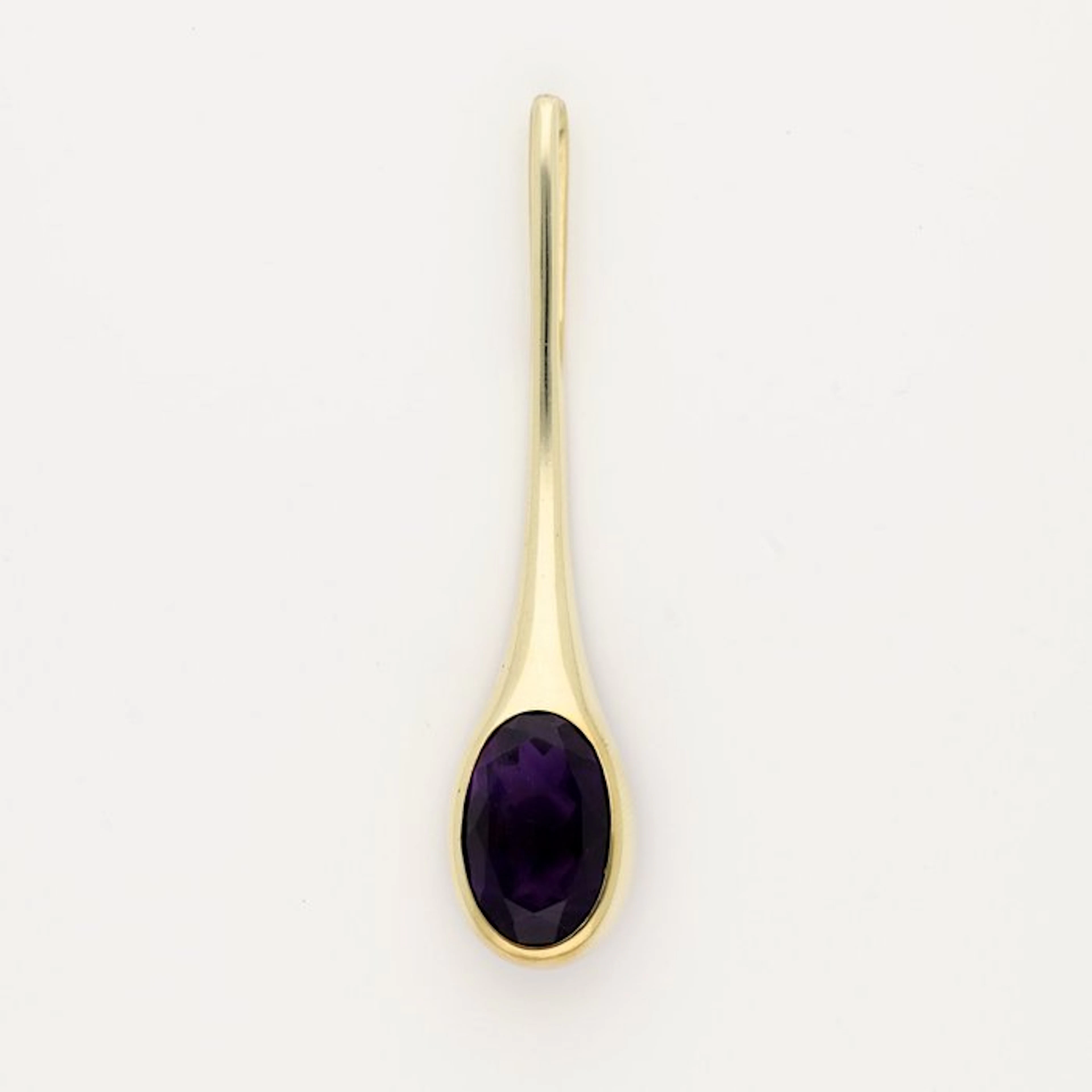 Pendant - 14 kt. Yellow gold Amethyst