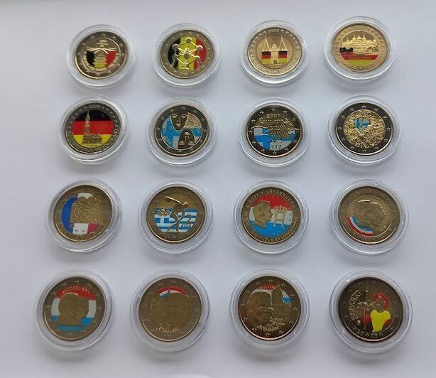 Europe. 2 Euro 2004/2008 (16 colored coins) (No reserve price)