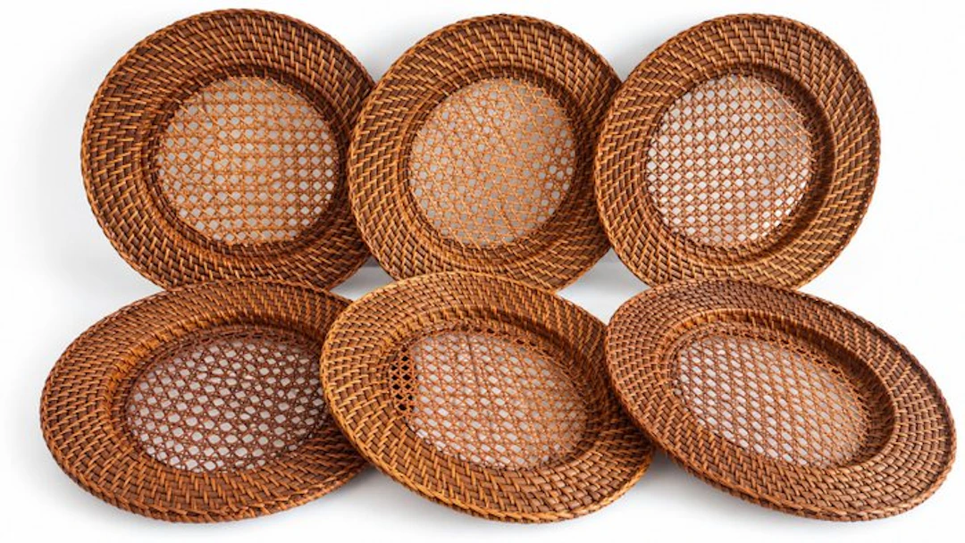 Flamant - Charger plate (6) - Rattan, Bamboo, caning, wicker - Table service