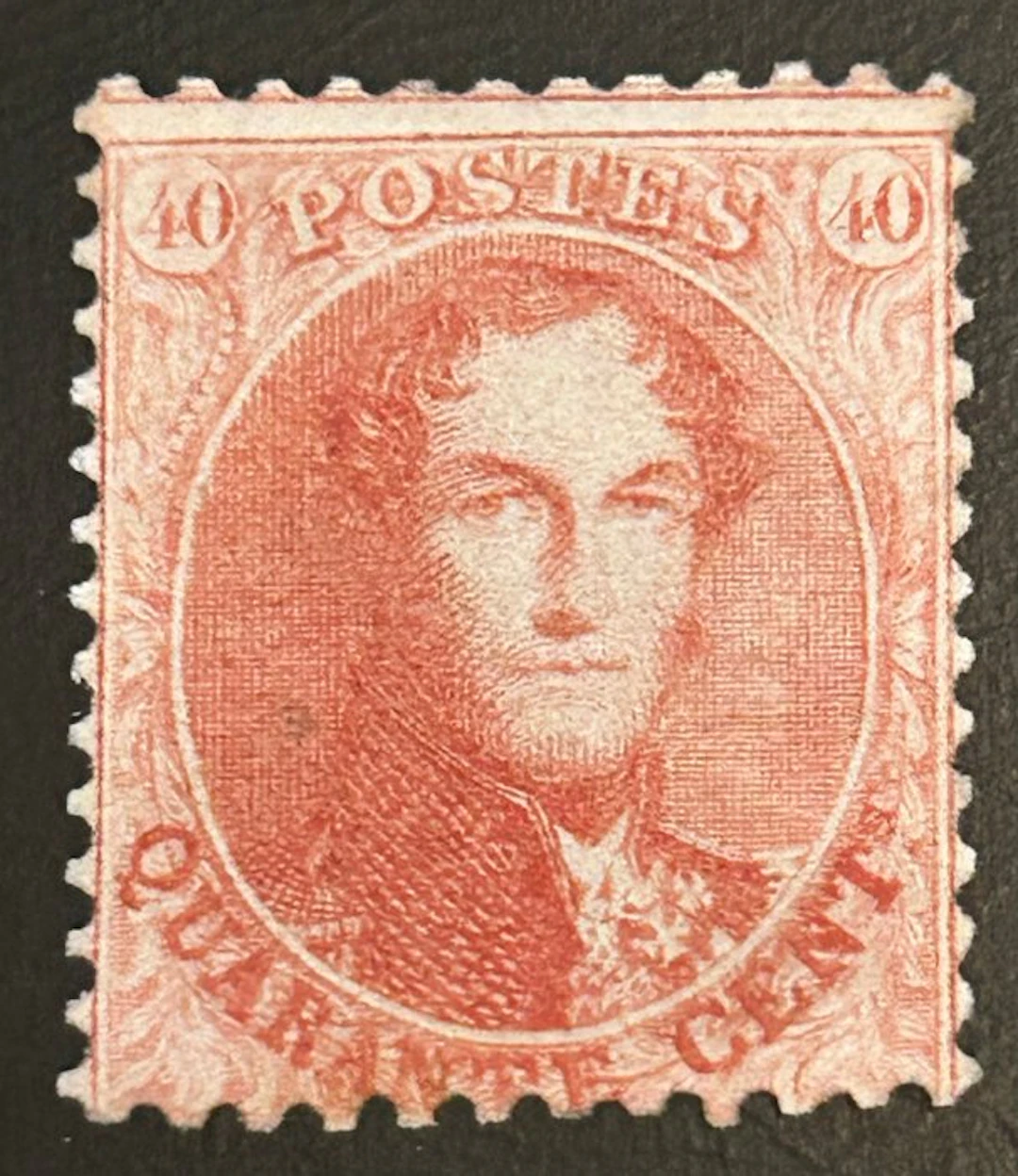 Belgium 1863 - Getand medallion: 40c Vermilion - OBP/COB 16A