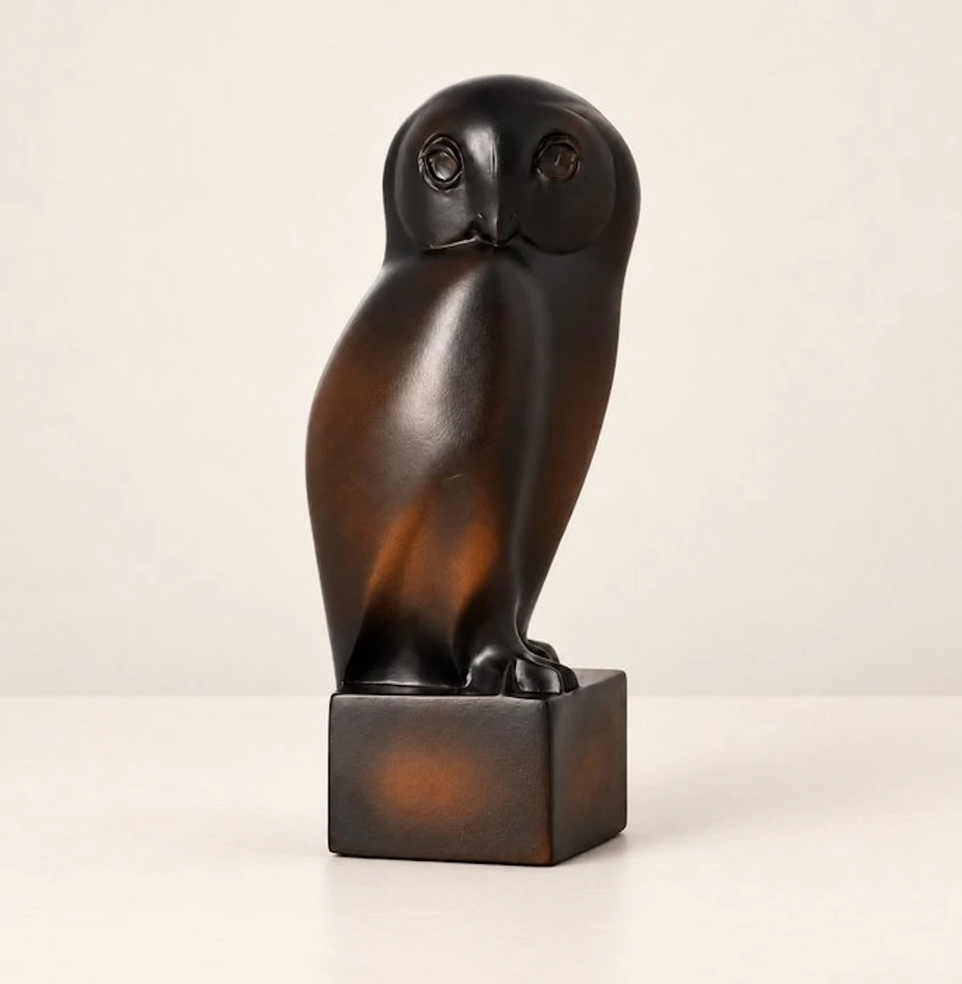 Figurine - Uil op sokkel - Resin