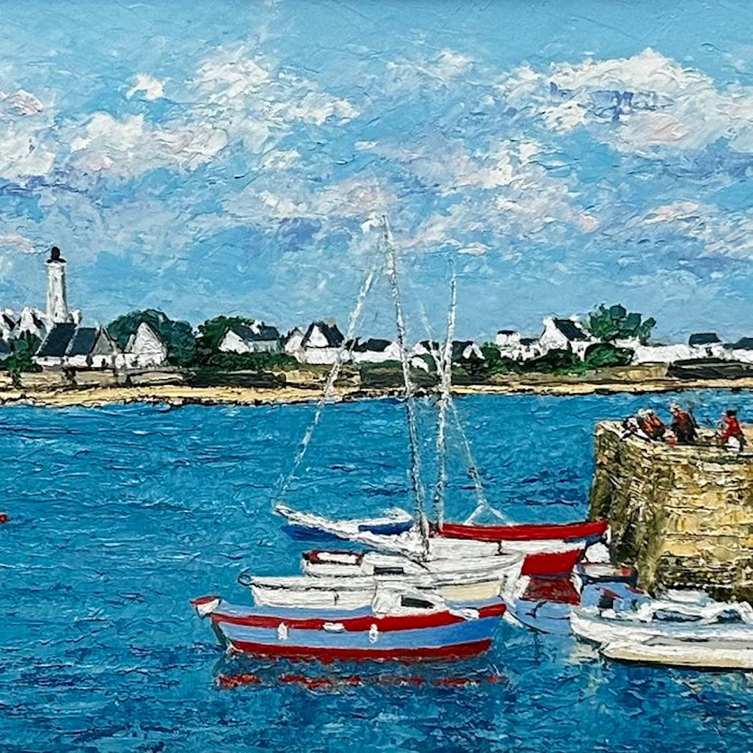 Annie Petit (1942) - Paysage marin à Port-Louis, Bretagne - NO RESERVE