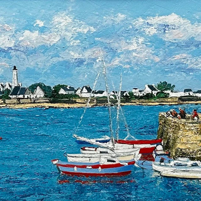 Annie Petit (1942) - Paysage marin à Port-Louis, Bretagne - NO RESERVE