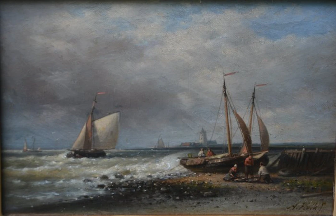 Abraham Hulk Sr. (1813-1897) - Boten aan de kust