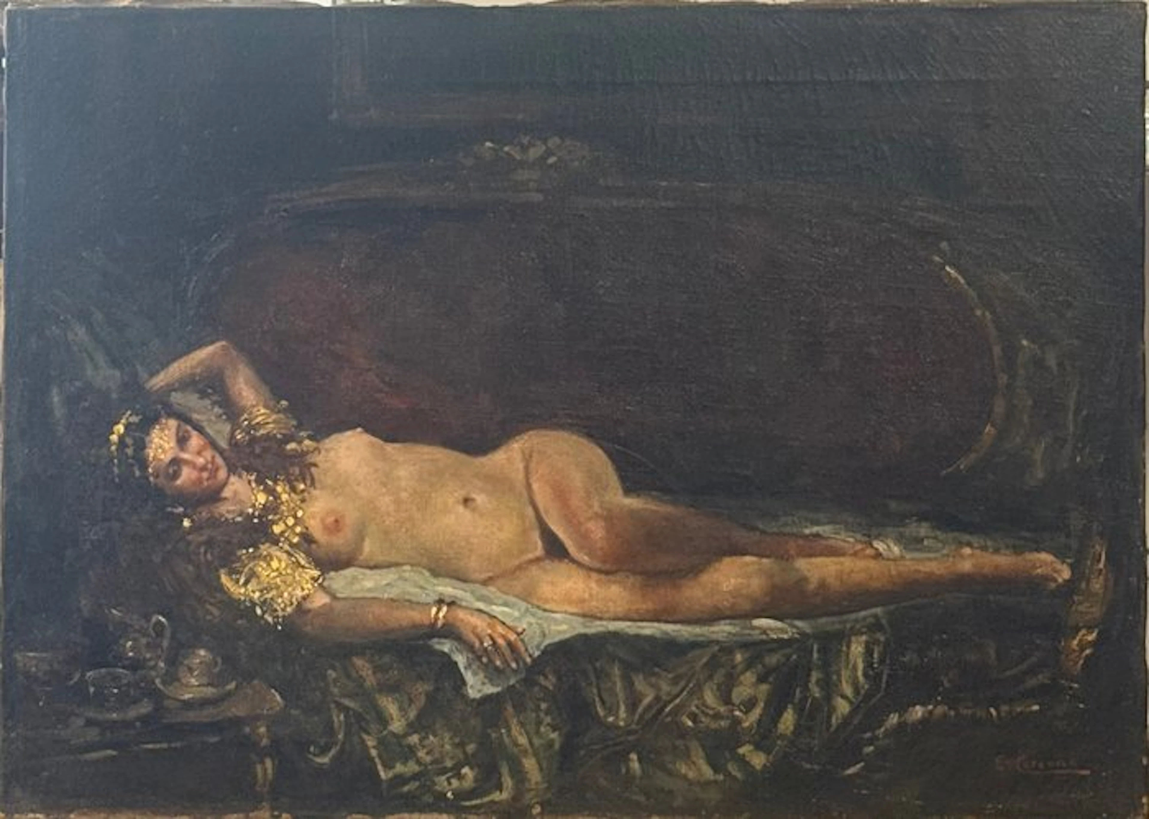 Ettore Cercone (1850-1896), Attr. - Nudo di Odalisca