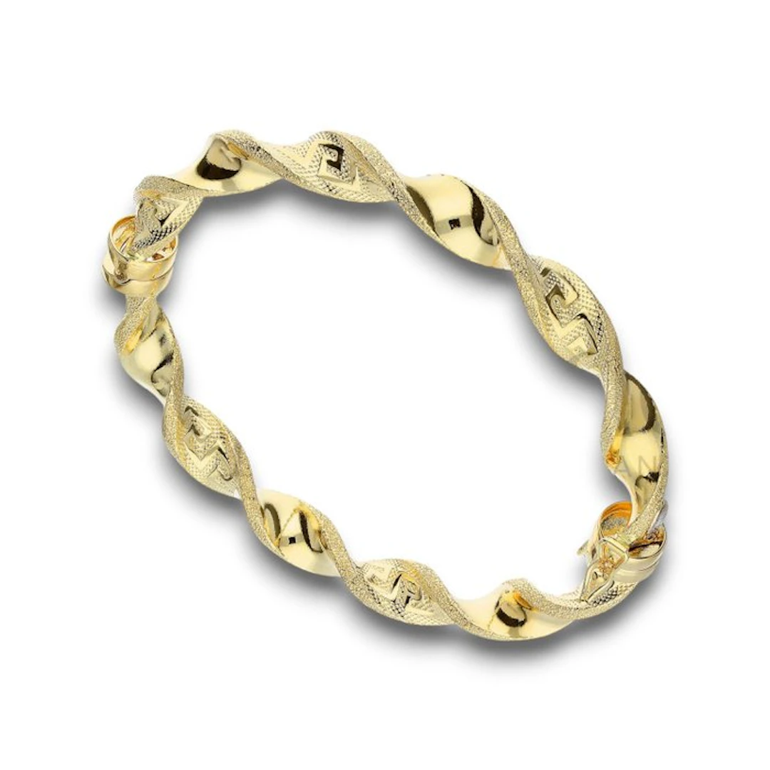 Bracelet - 18 kt. Yellow gold - Torchon with Greek key pattern 12gr