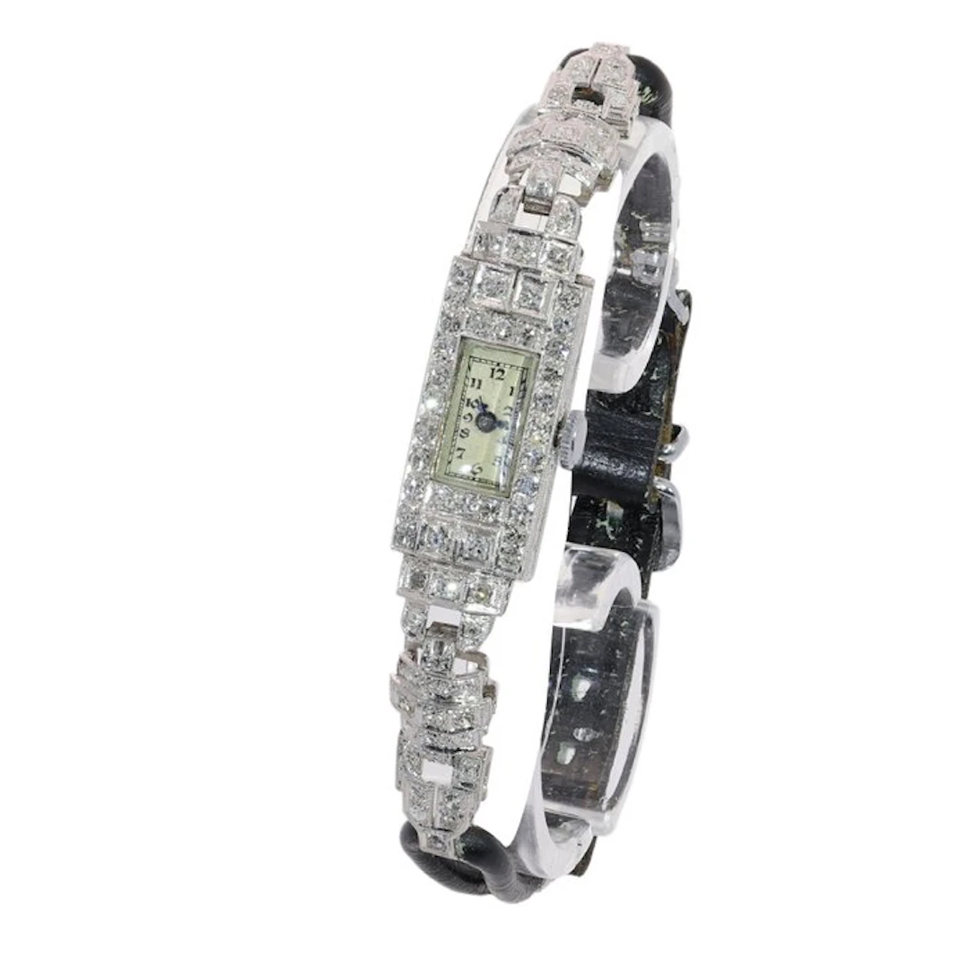 Bracelet Platinum - 1.72ct. tw. - Diamond - Vintage 1920 ladies watch