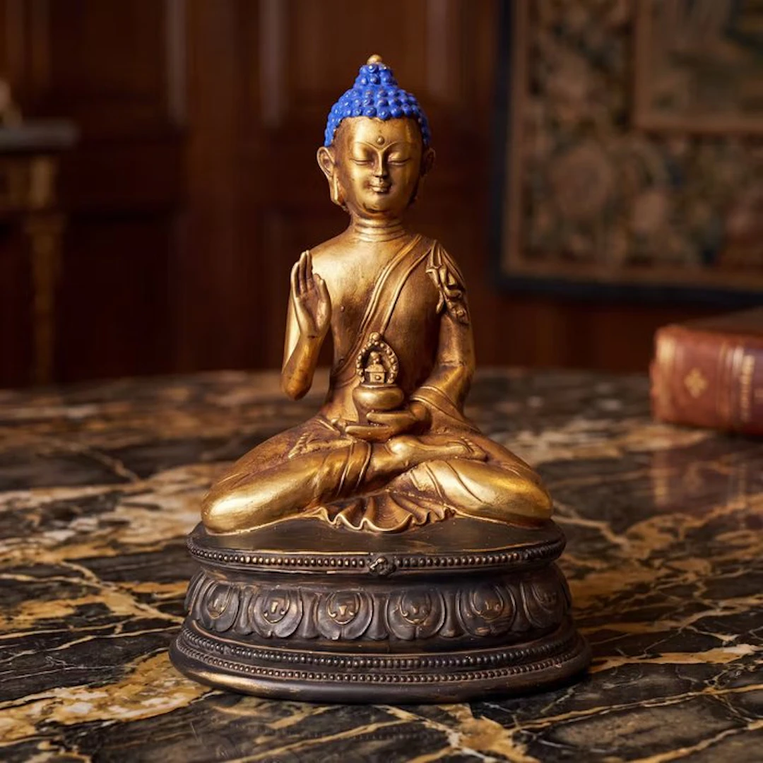 Statue, Boeddha 22 cm - 22 cm - Resin