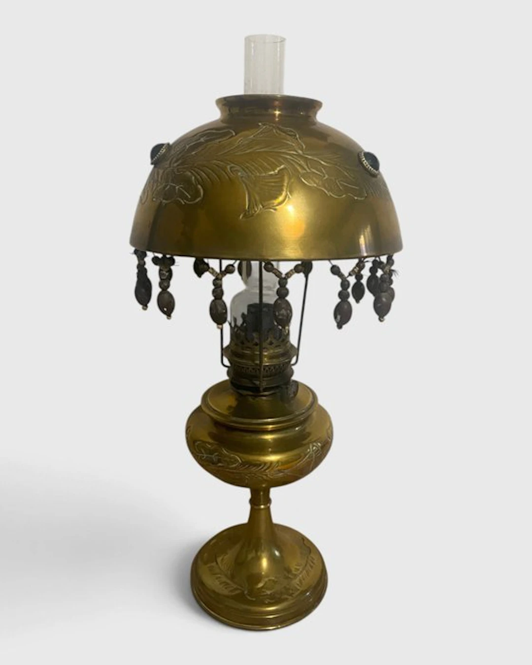 Table lamp - Brass, Glass - oil lamp