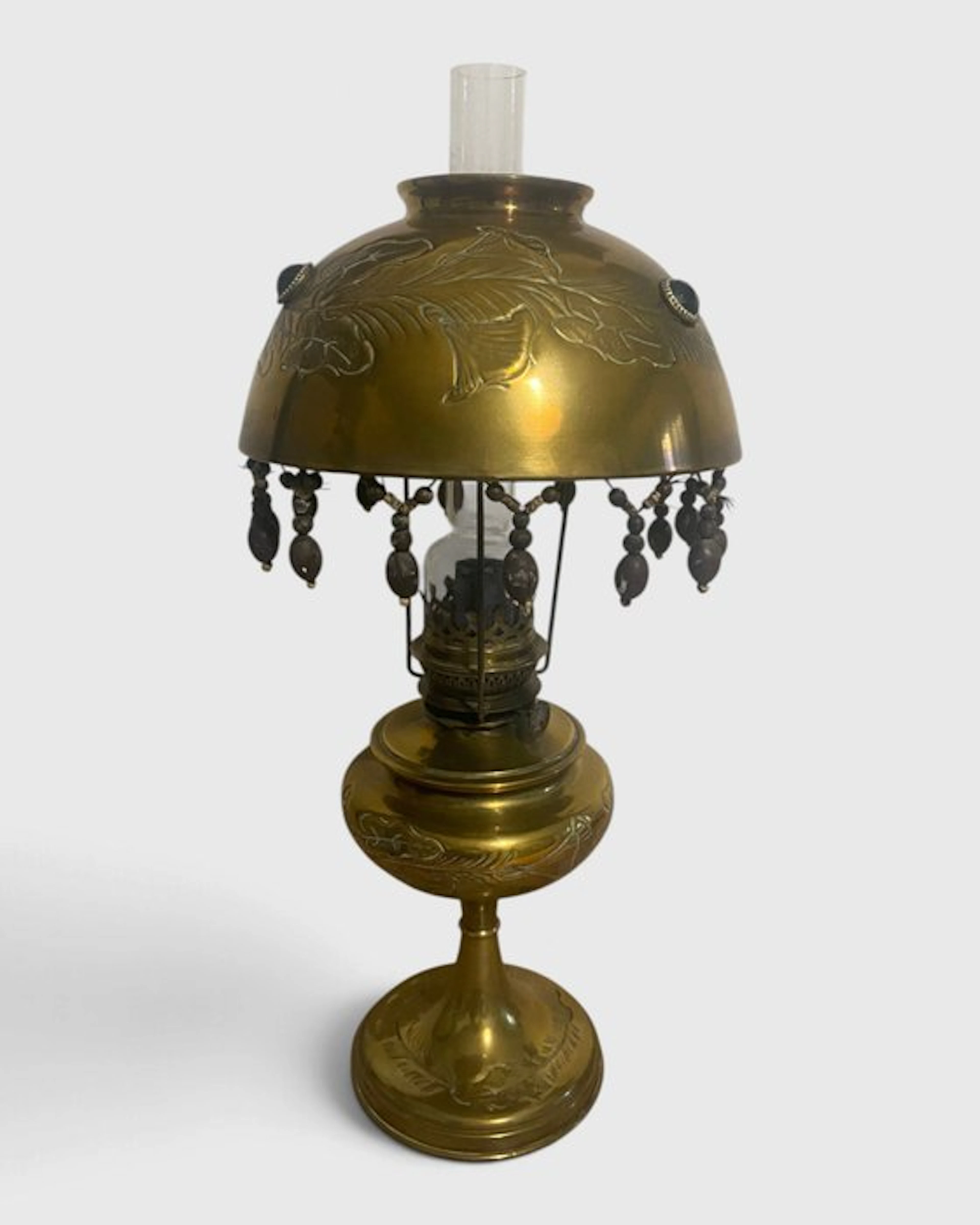 Table lamp - Brass, Glass - oil lamp