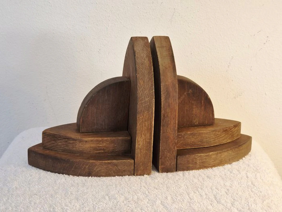Bookends (2) - Wood - the Amsterdam School