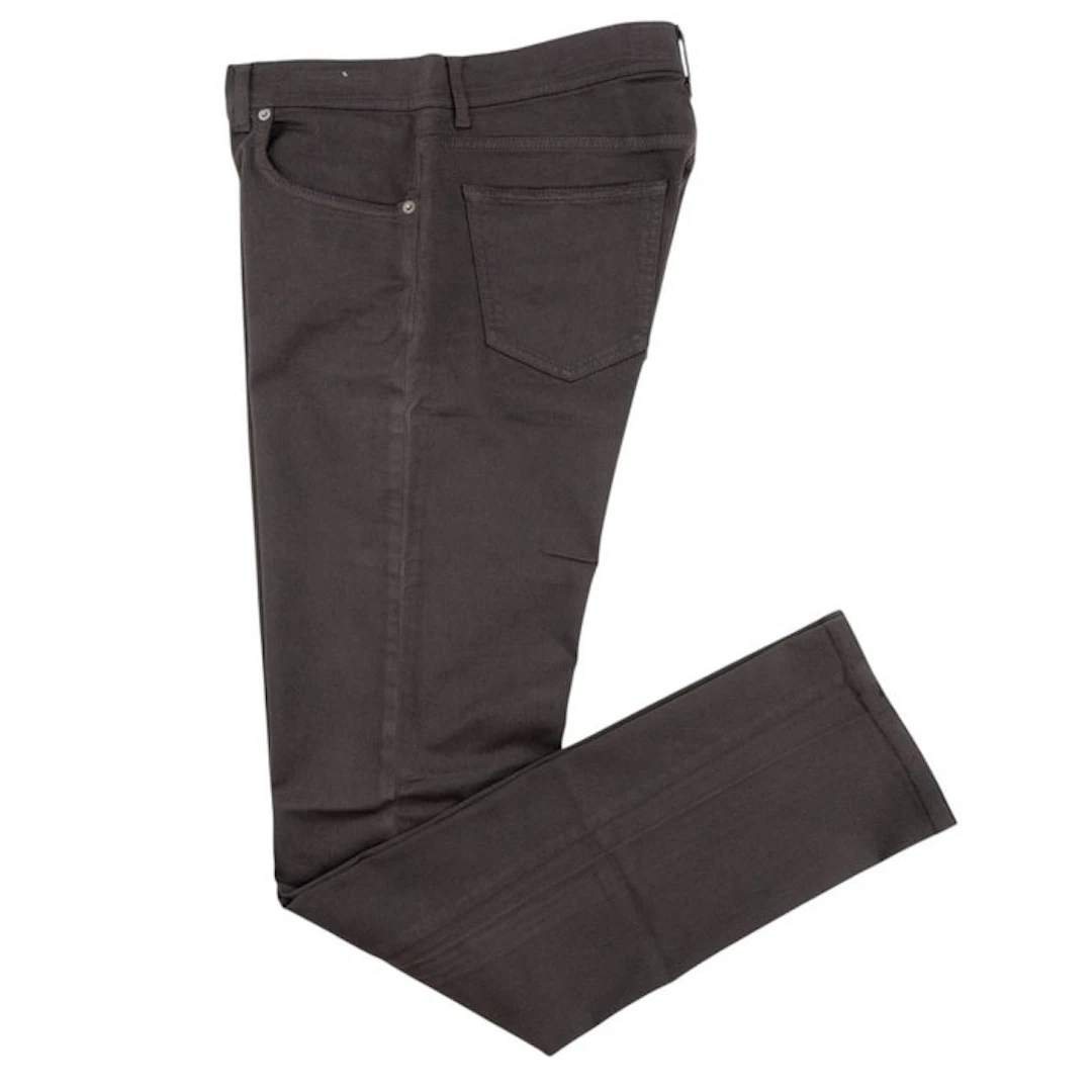 LUIGI BORRELLI NAPOLI - 51 IT - Solid Brown Denim Jeans...